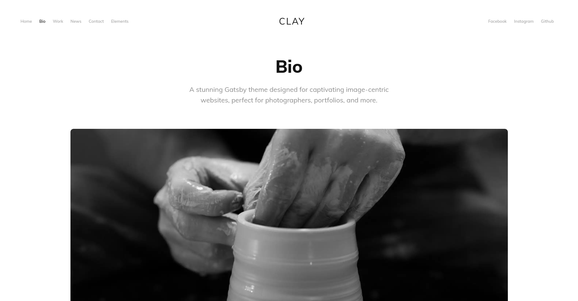 Image for Clay(portfolio gatsby template) on template0.com