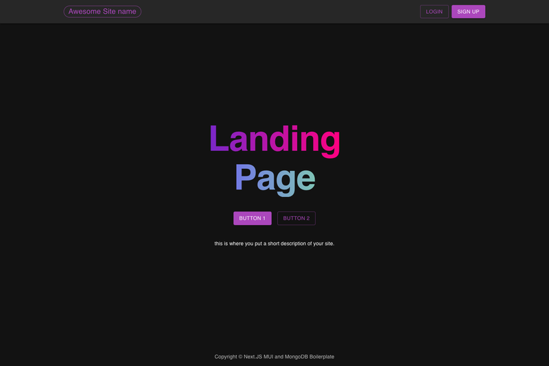 Image for NextJS MongoDB MUI Boilerplate on template0.com Image for NextJS MongoDB MUI Boilerplate on template0.com