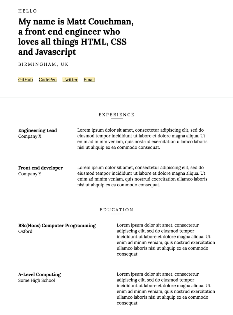 Image for jekyll-resume on template0.com Image for jekyll-resume on template0.com