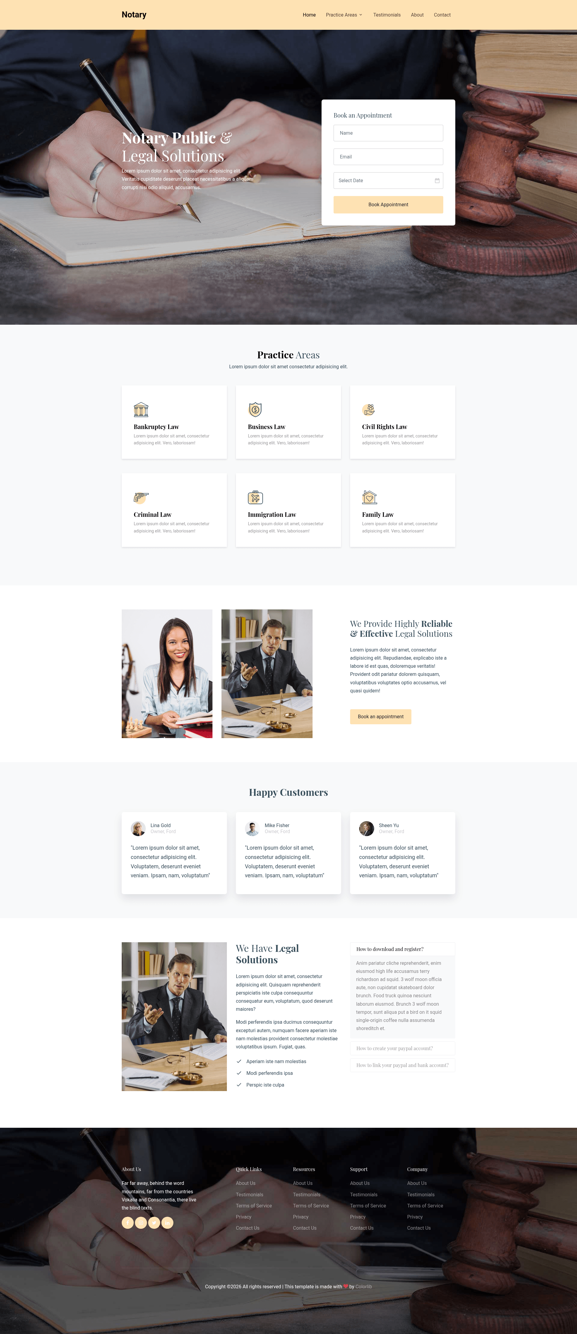 screenshot of Notary on template0.com