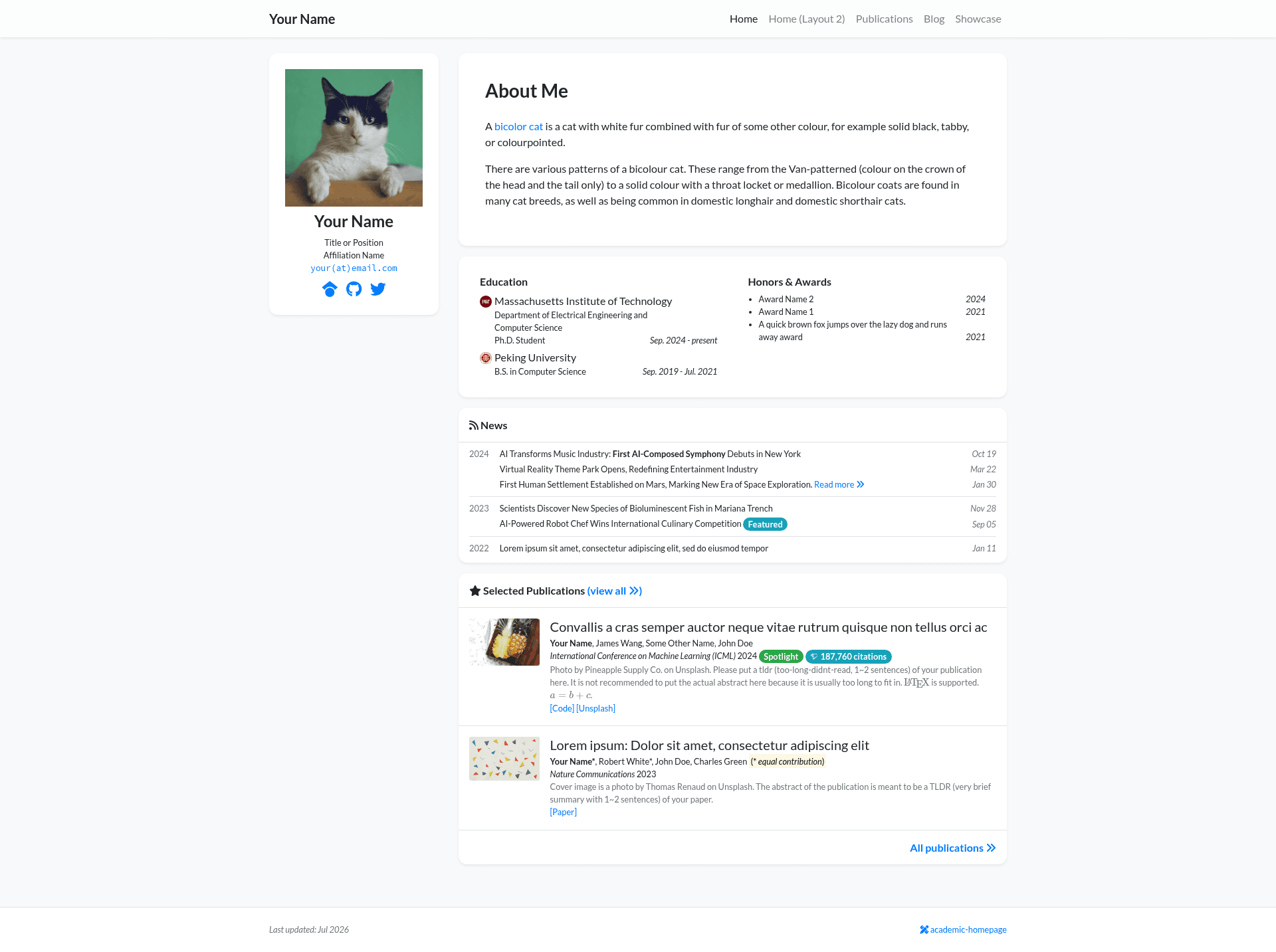 screenshot of academic-homepage on template0.com