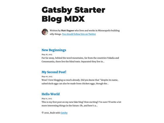 Image for Gatsby Starter Blog Mdx on template0.com Image for Gatsby Starter Blog Mdx on template0.com