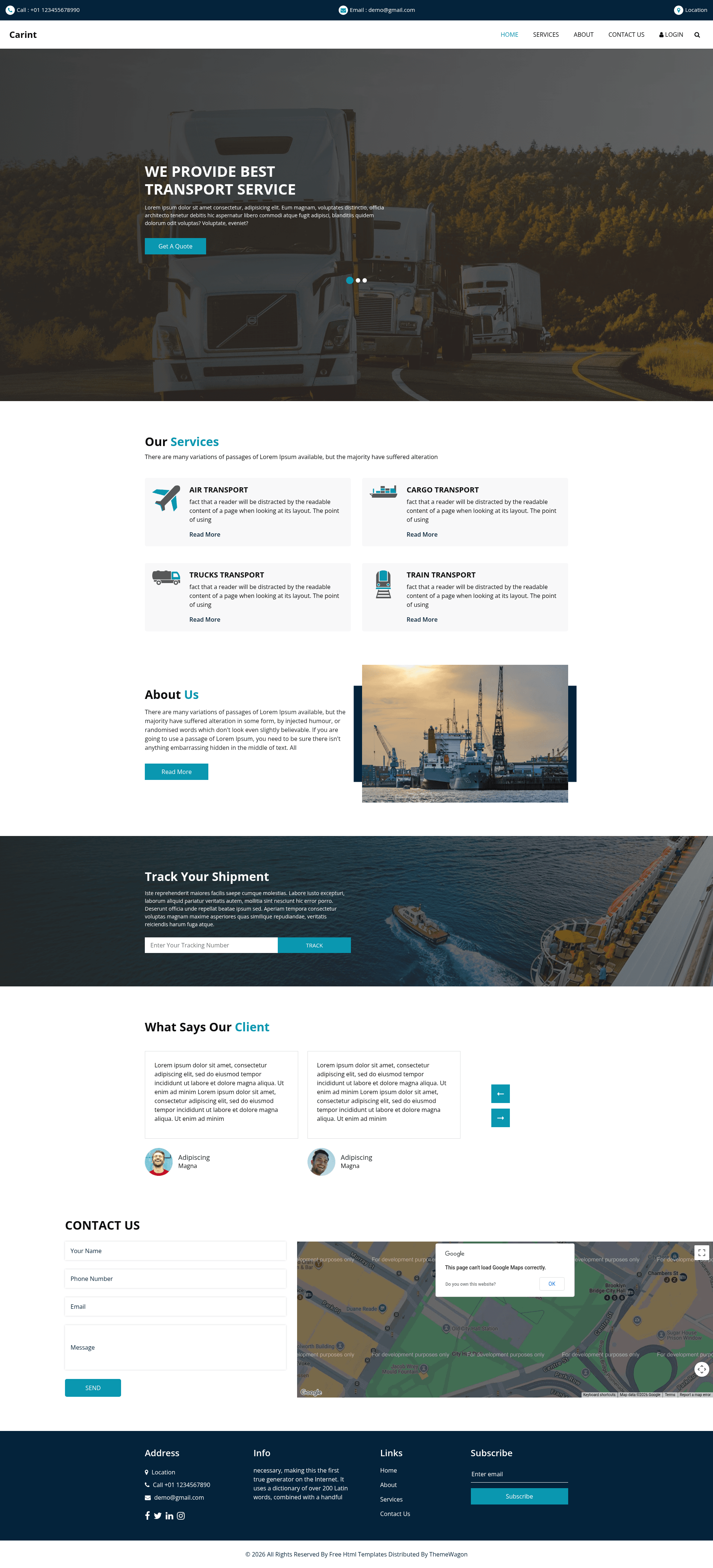 screenshot of Carint on template0.com
