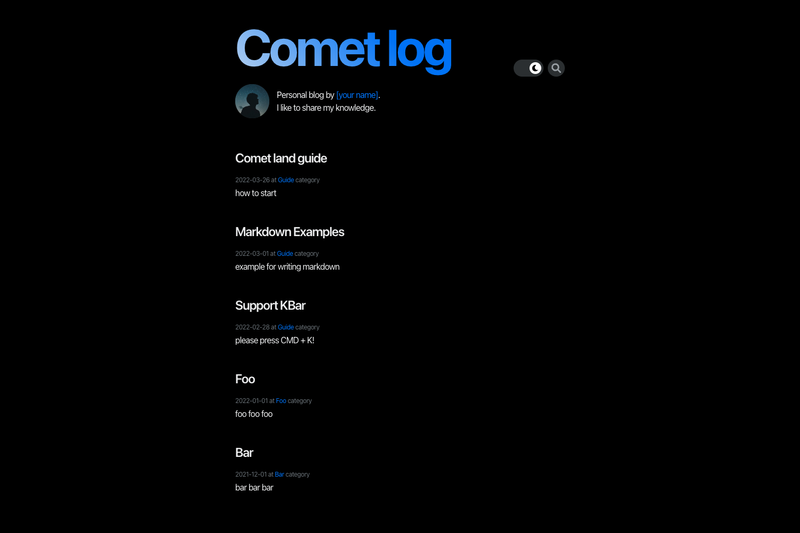 Image for Comet Land on template0.com Image for Comet Land on template0.com