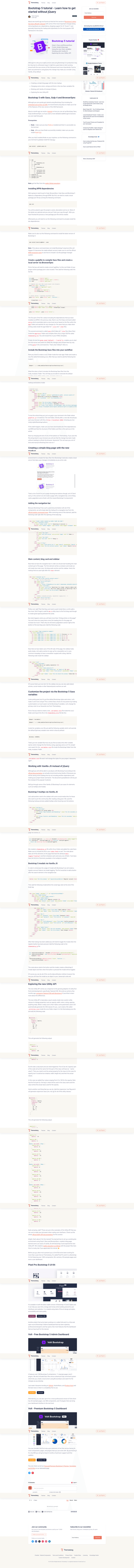 screenshot of Bootstrap 5 Tutorial on template0.com