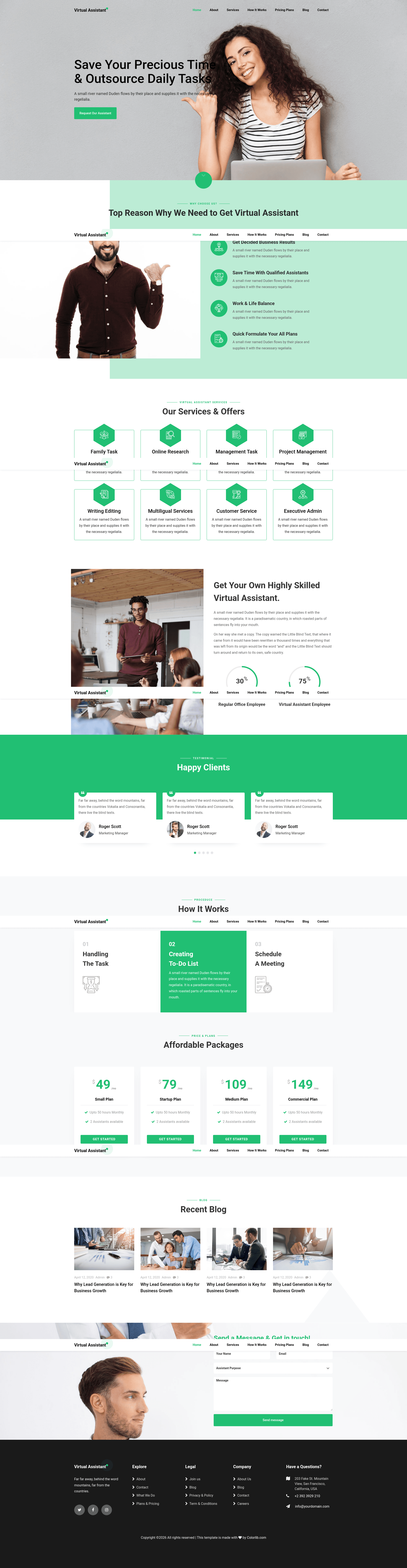 screenshot of VirtualAssistant on template0.com