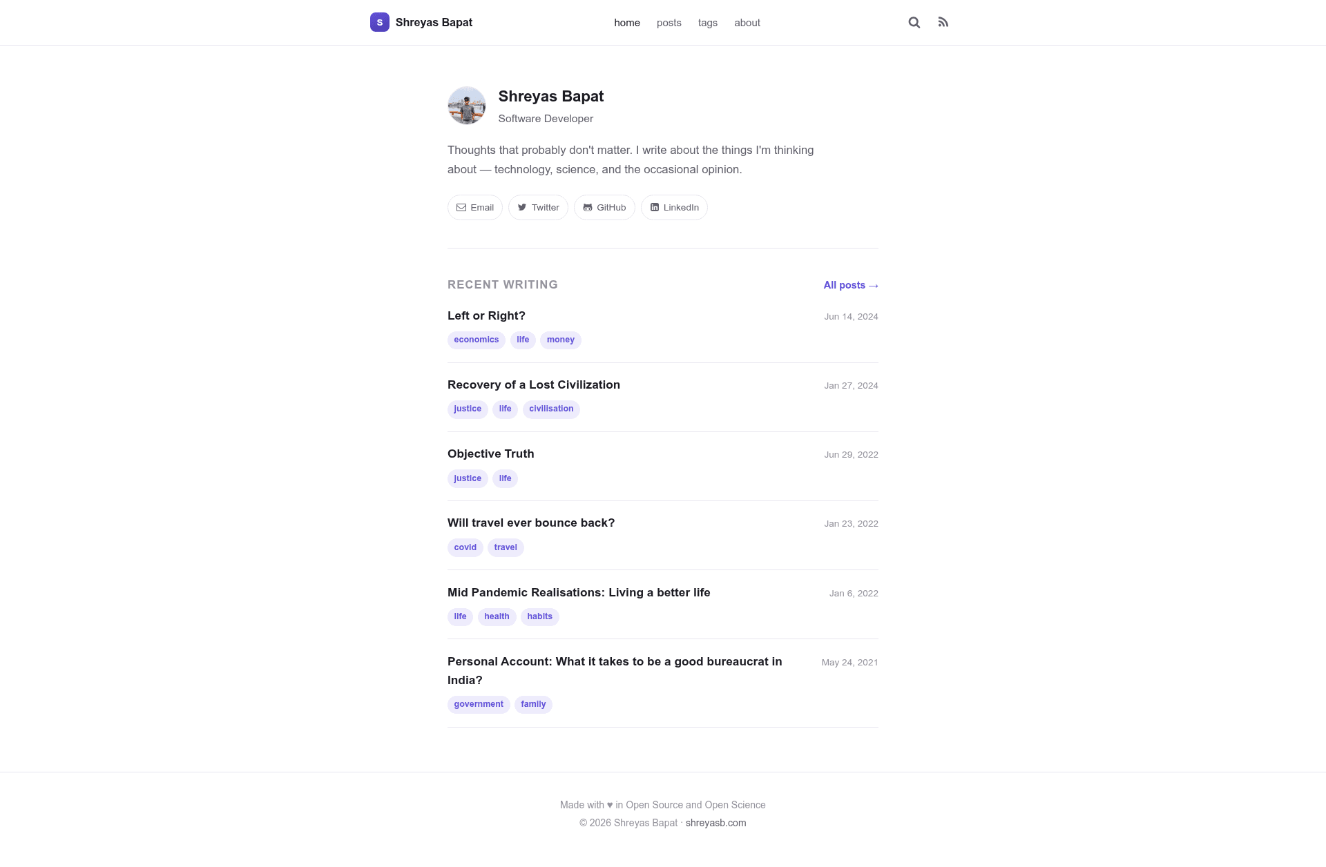 screenshot of Thoughts on template0.com