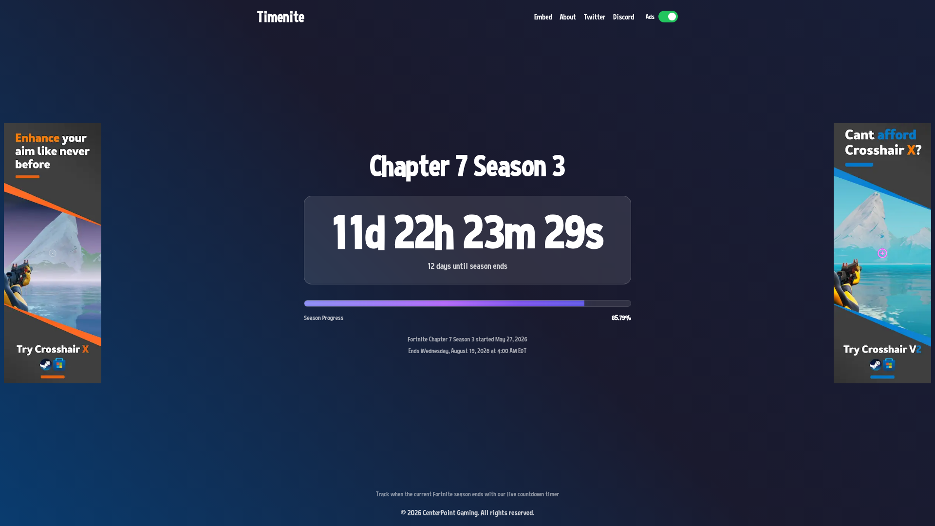 screenshot of Timenite on template0.com
