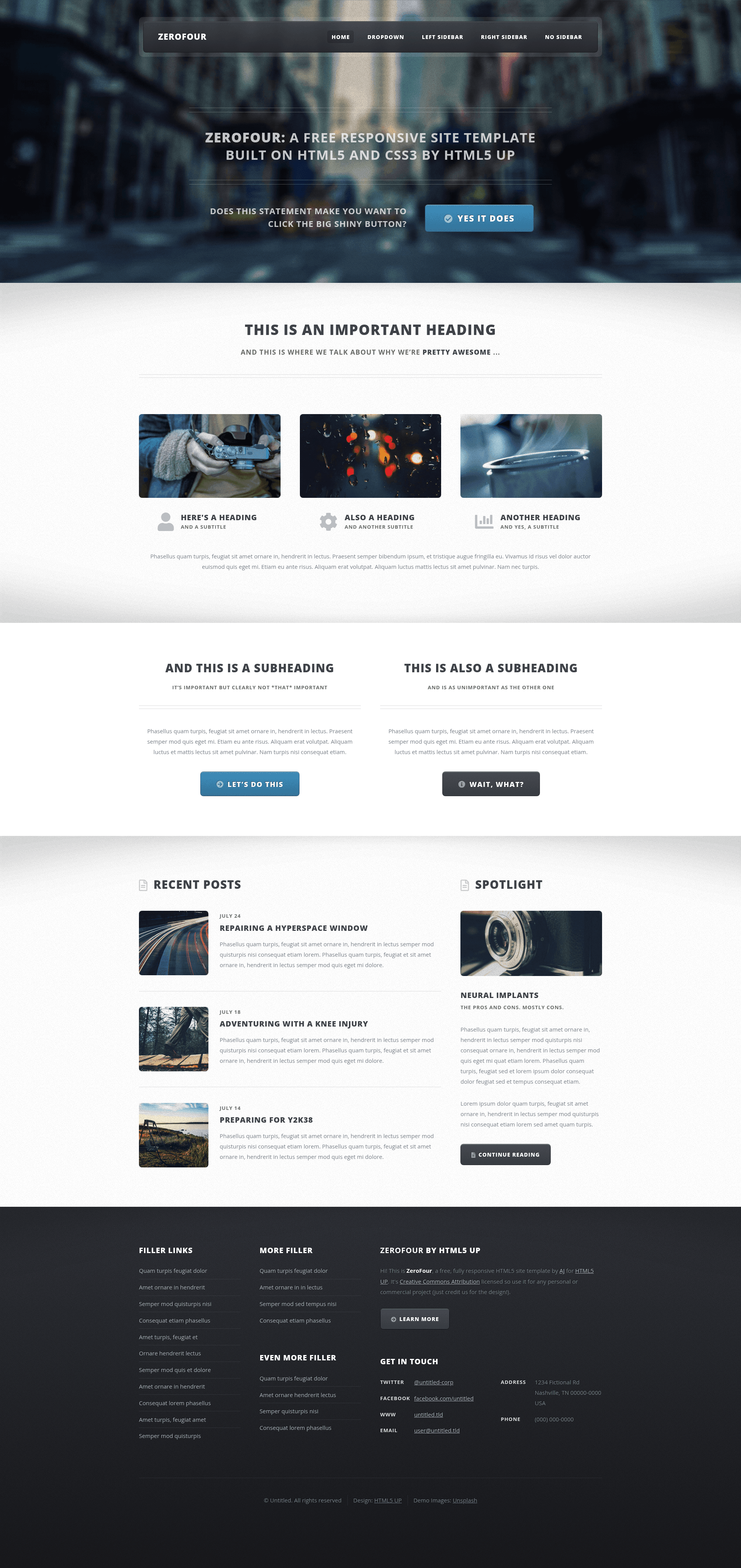 screenshot of ZeroFour on template0.com