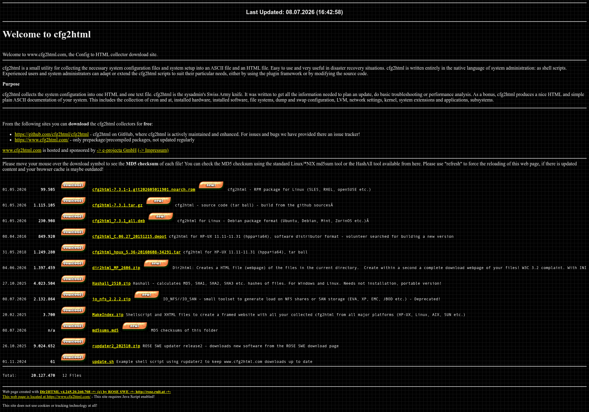 screenshot of cfg2html on template0.com