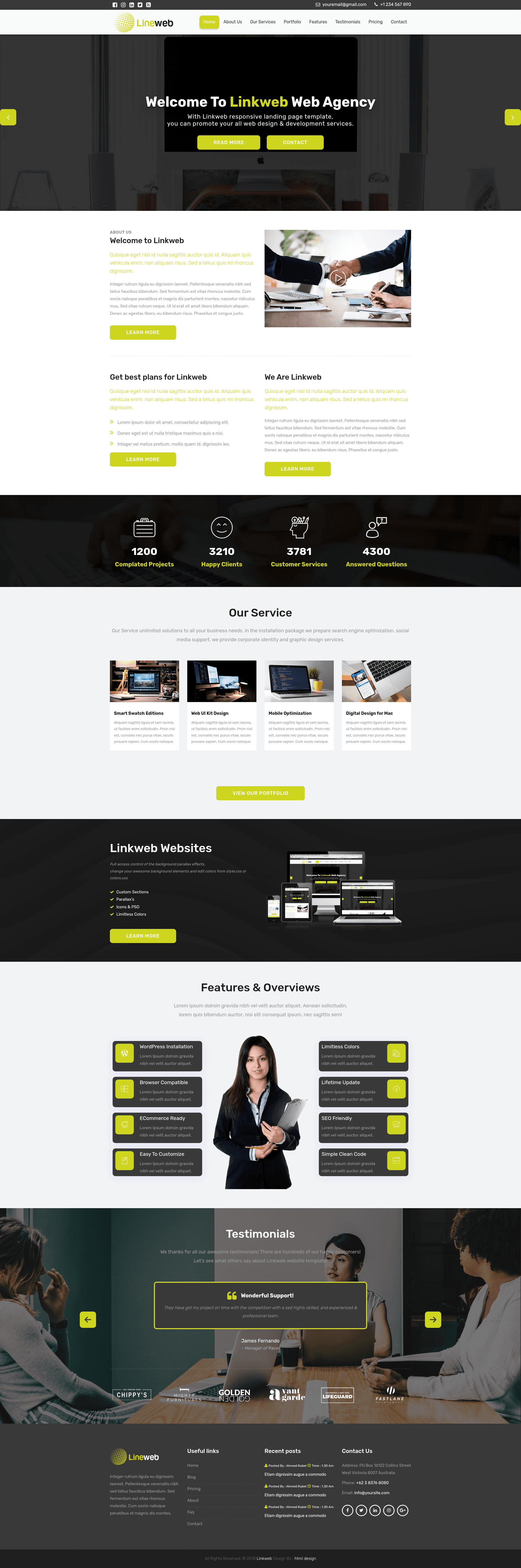 screenshot of LinkWeb on template0.com