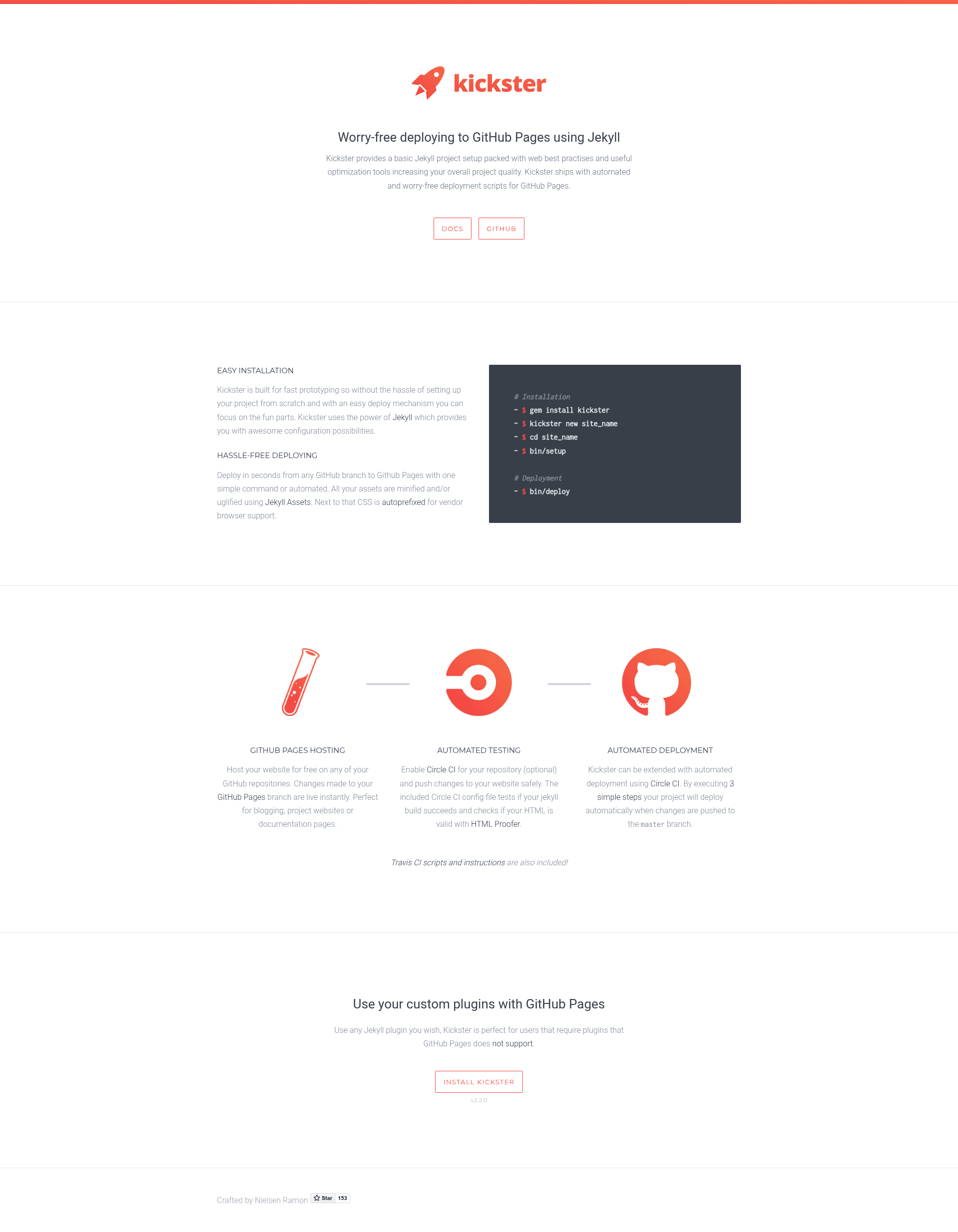 screenshot of Kickster on template0.com