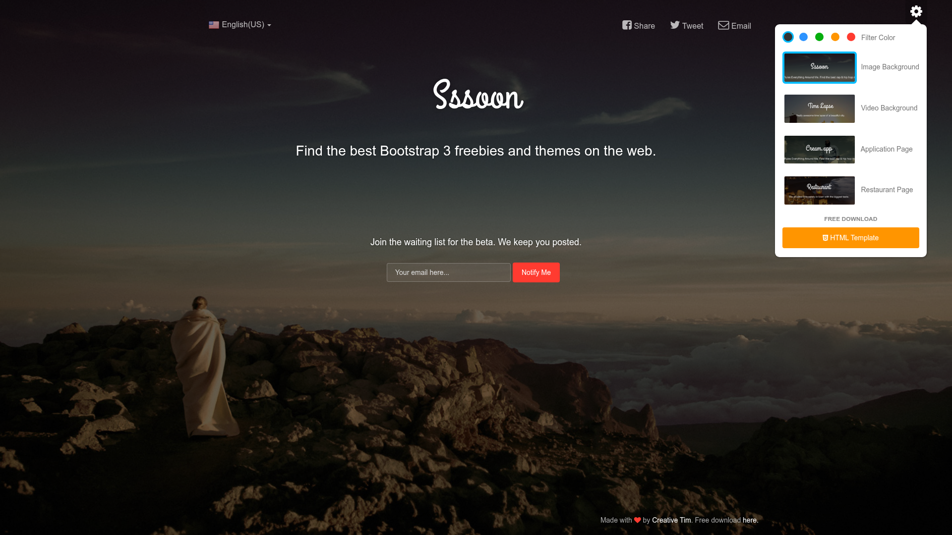 screenshot of Coming Sssoon Page on template0.com
