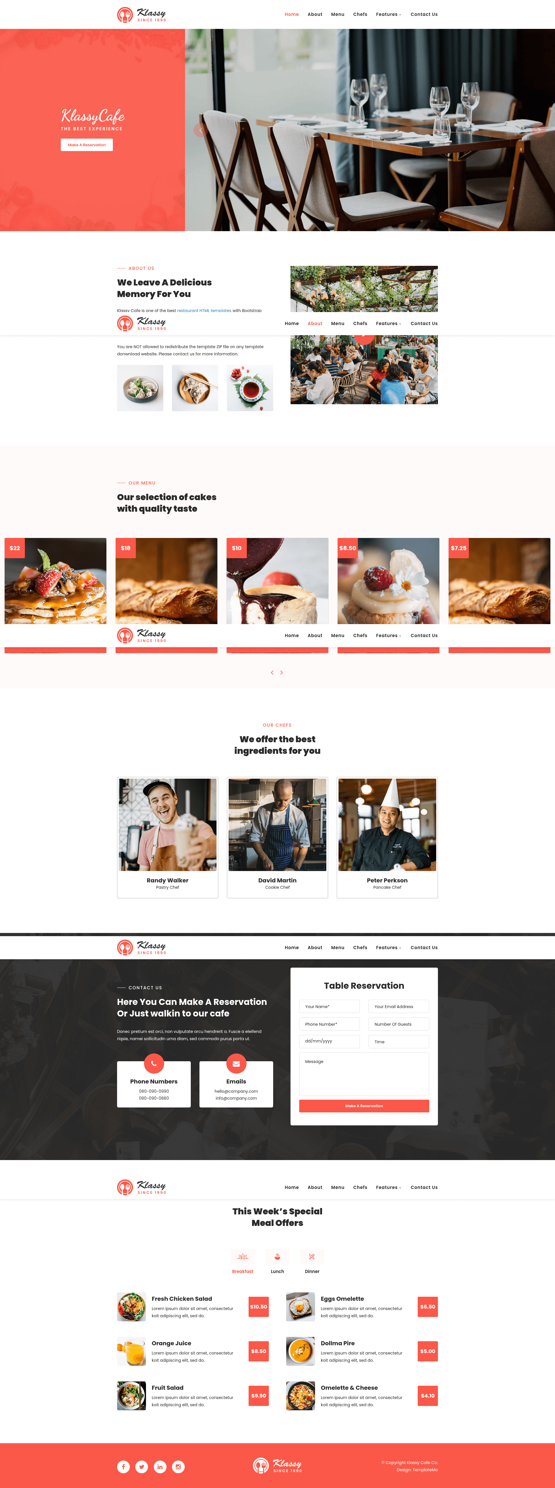 screenshot of Klassy Cafe on template0.com