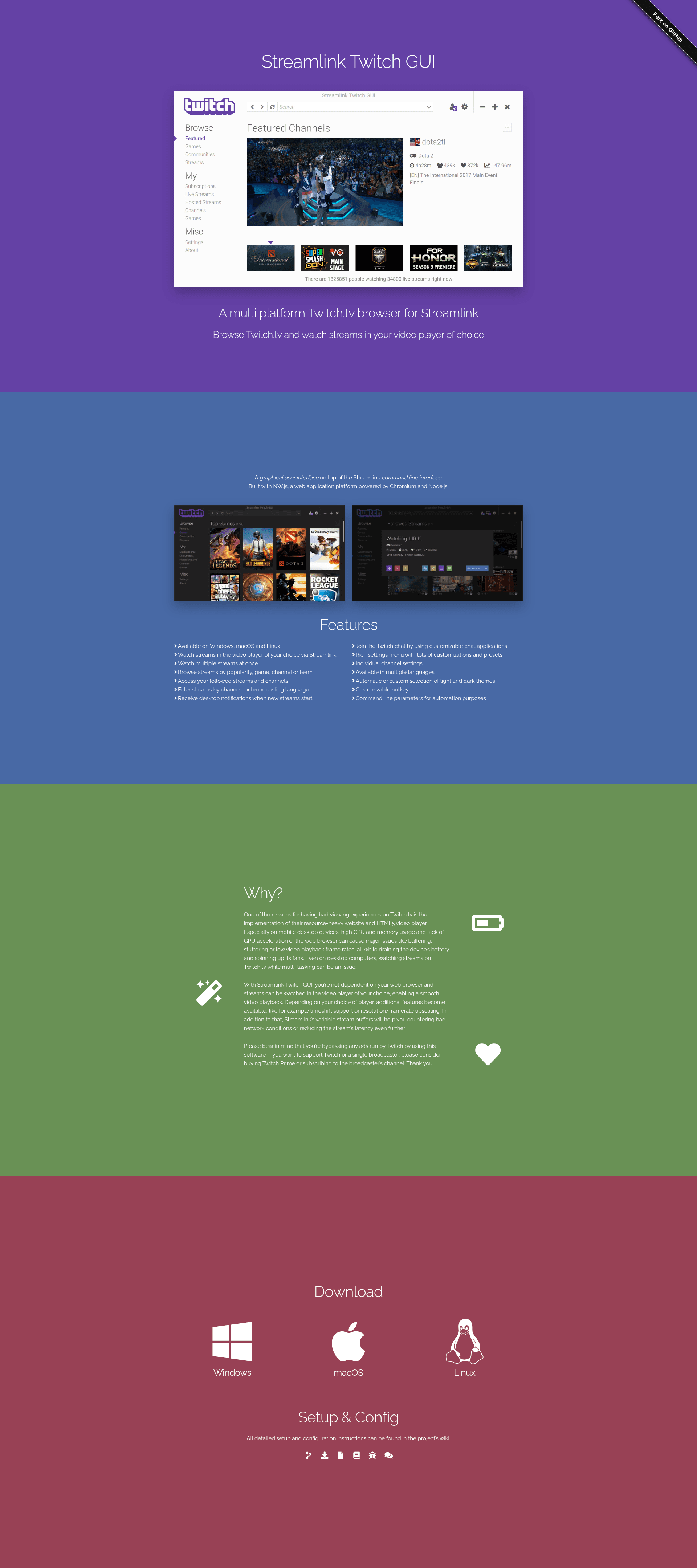 screenshot of Streamlink Twitch GUI on template0.com