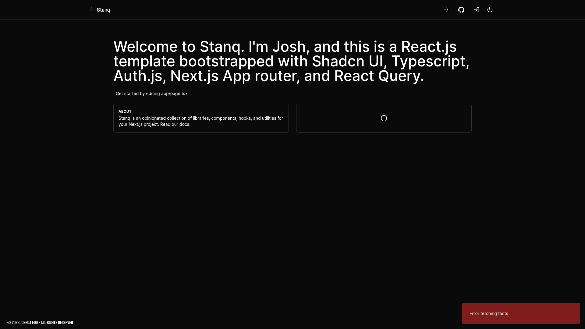 screenshot of Stanq Template on template0.com