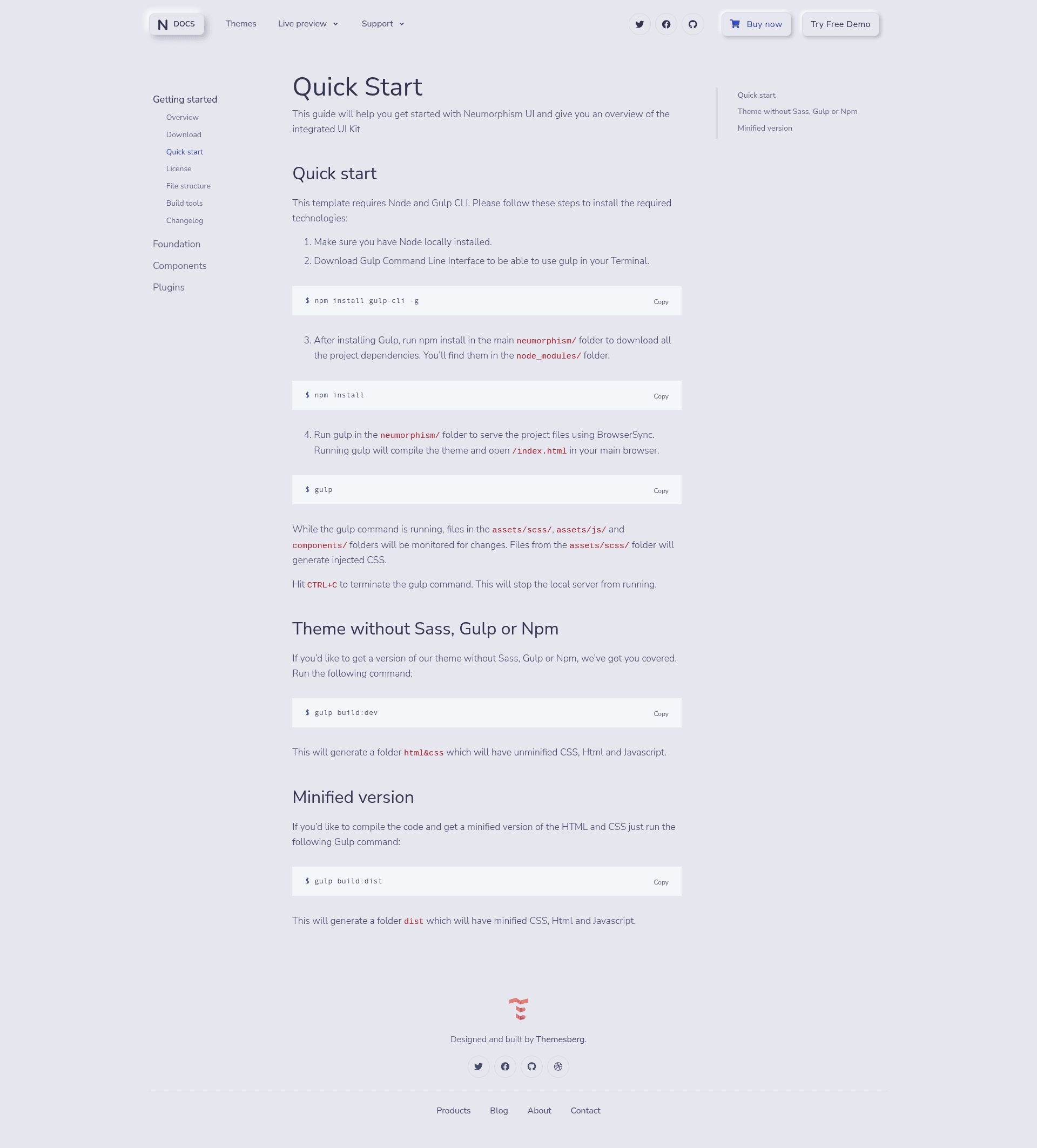 screenshot of Neumorphism UI on template0.com