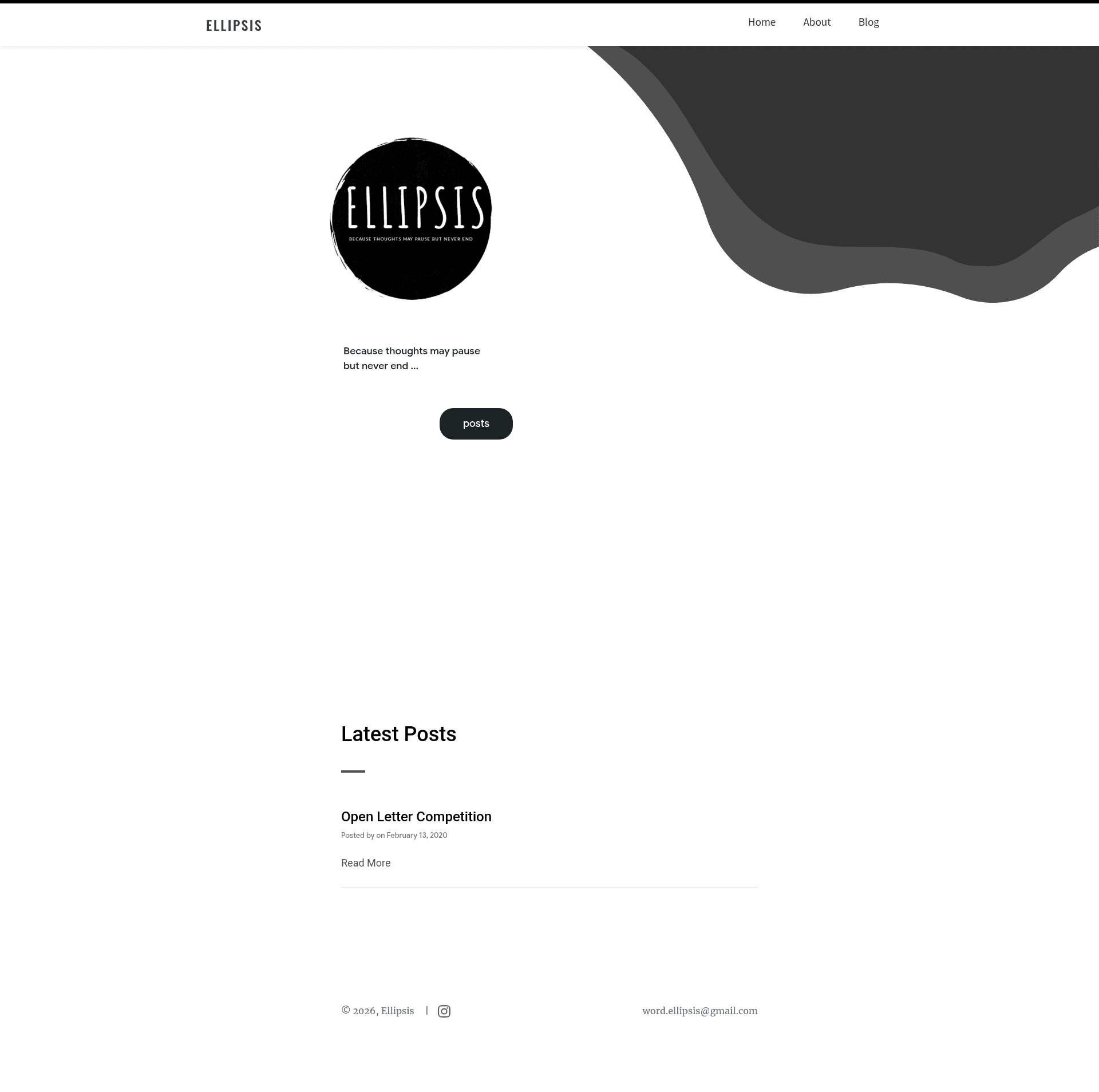 screenshot of Gatsby Blog Starter on template0.com