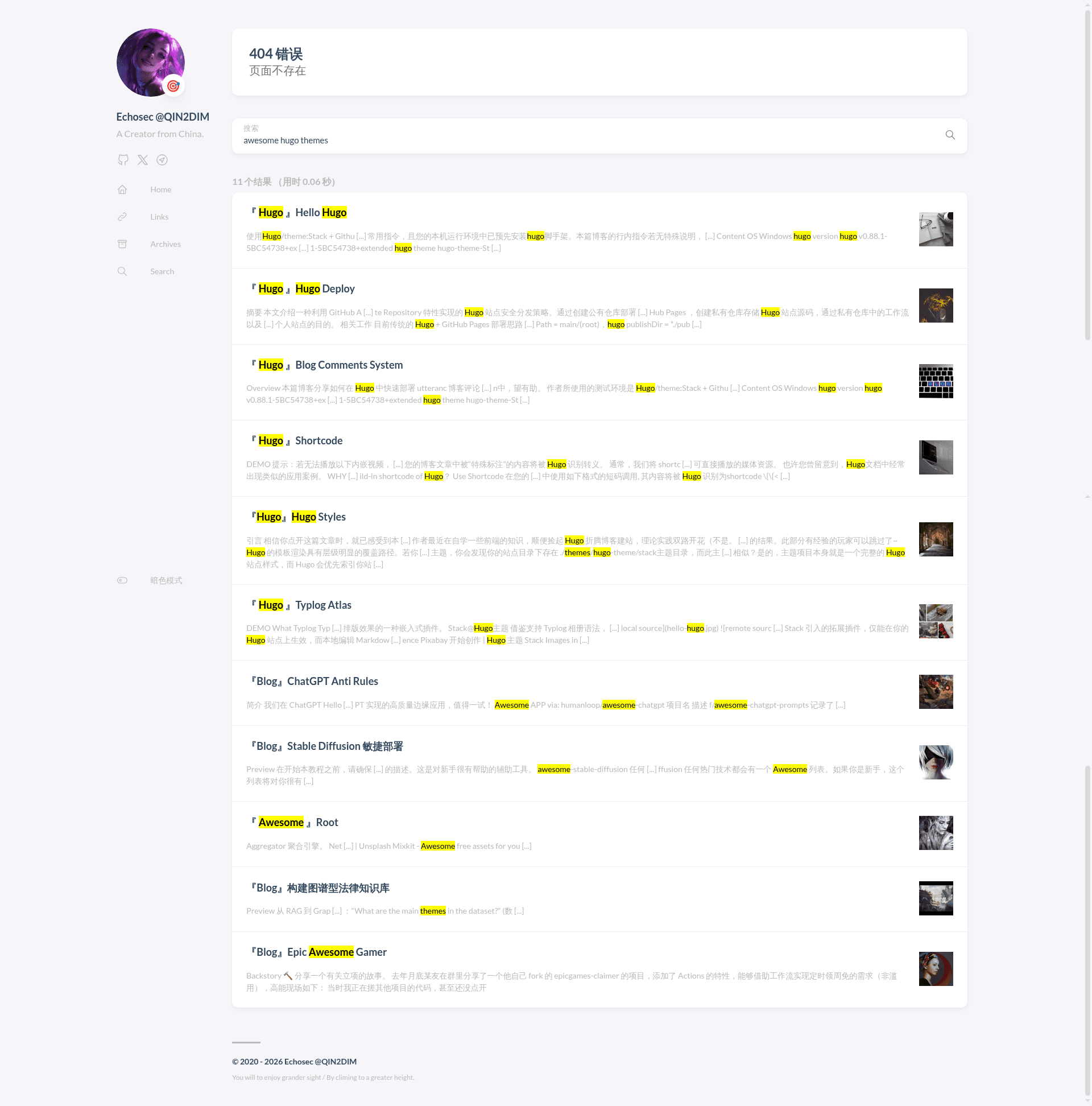 screenshot of awesome-hugo-themes on template0.com