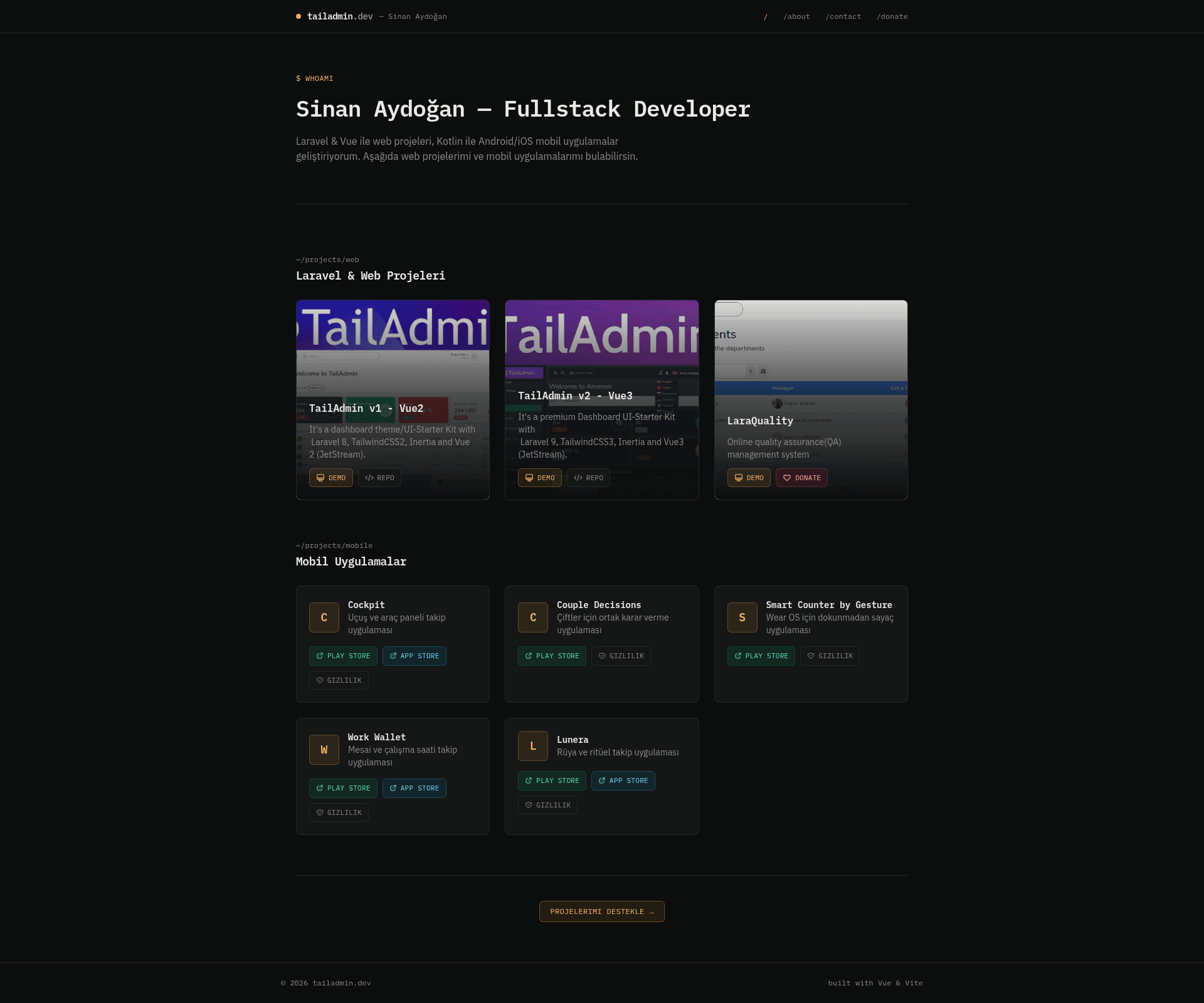 screenshot of TailAdmin Inertia on template0.com