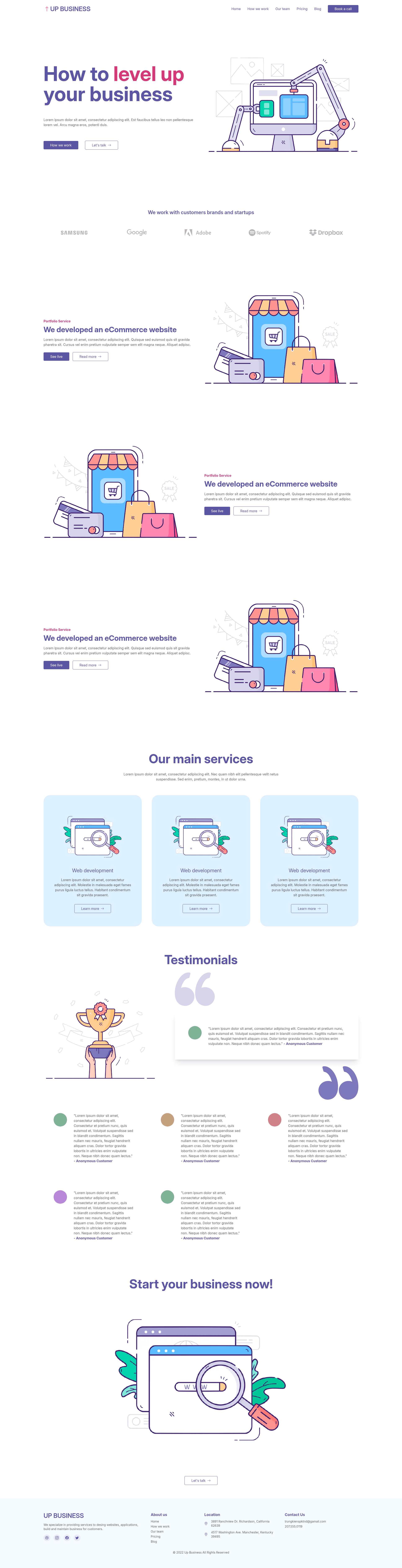 screenshot of Hugo Up Business on template0.com