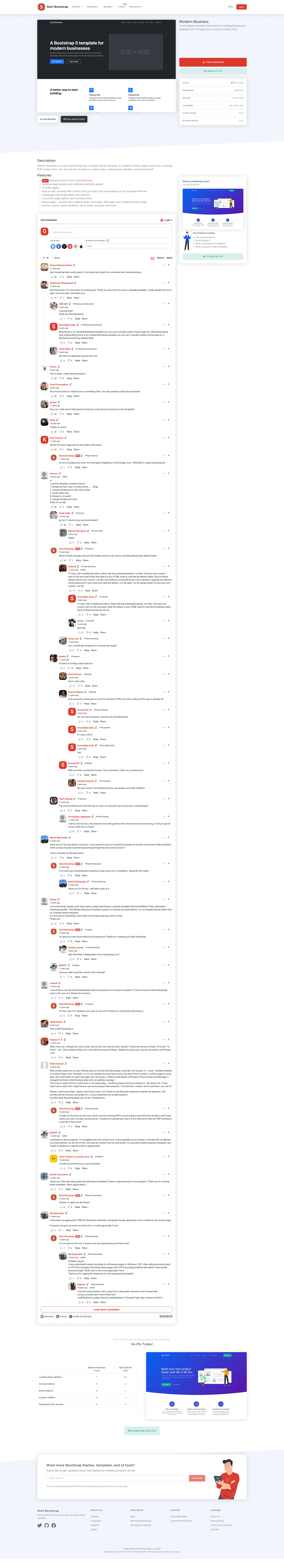 screenshot of Modern Business on template0.com