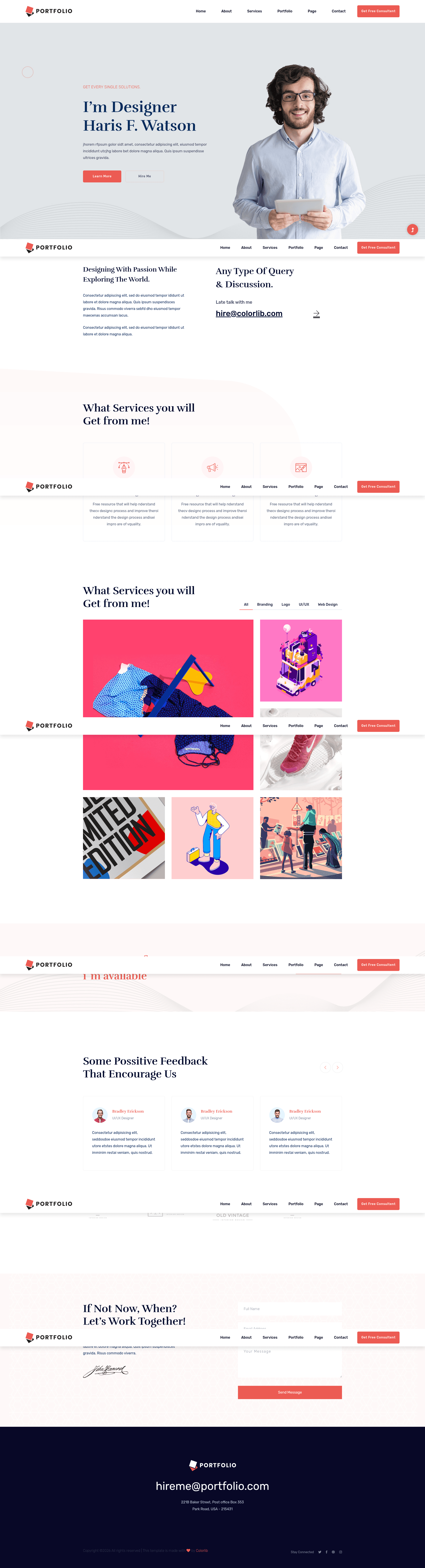 screenshot of PersonalPortfolio on template0.com