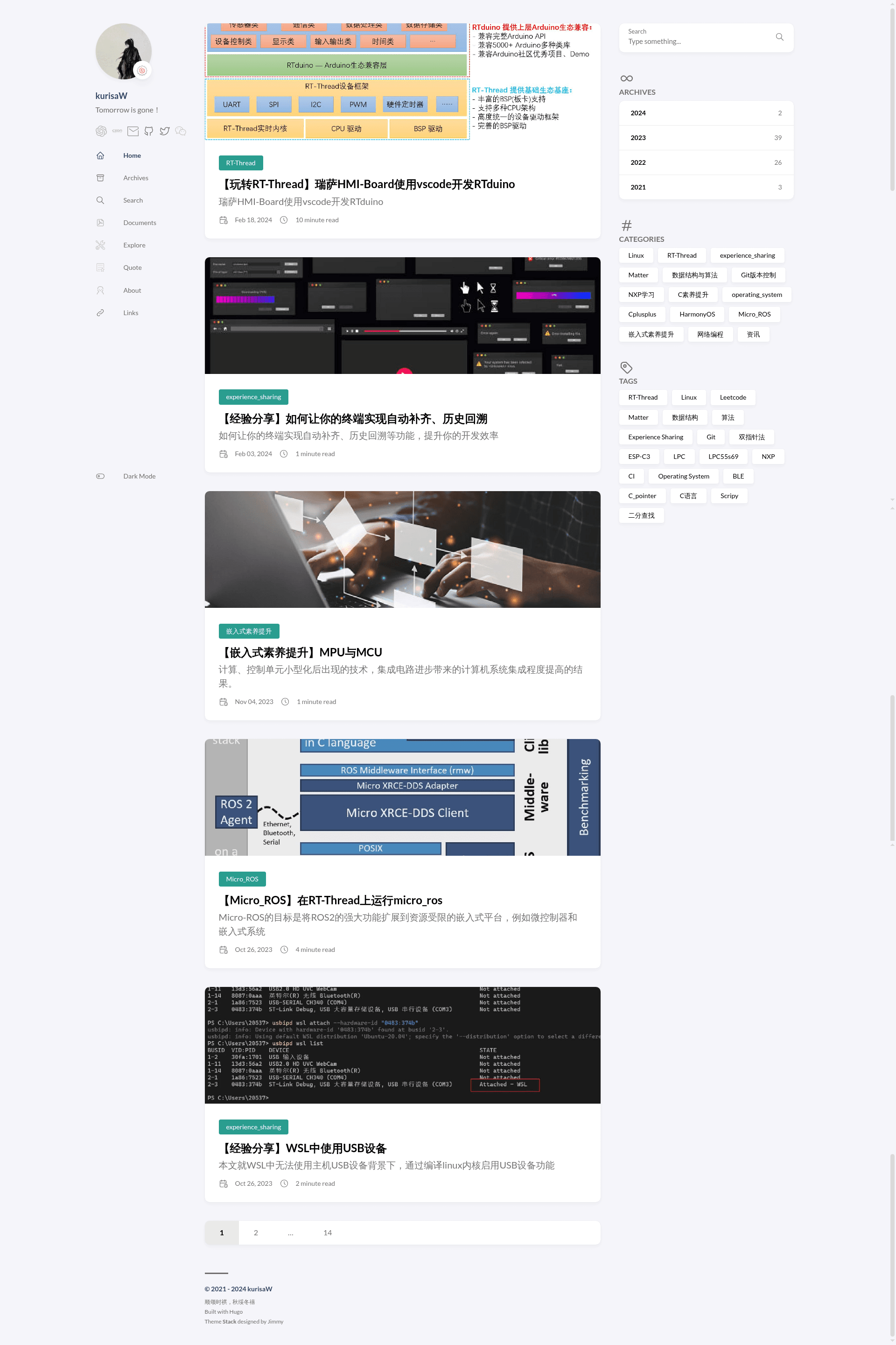 screenshot of Hugo Theme Stack Starter Template on template0.com
