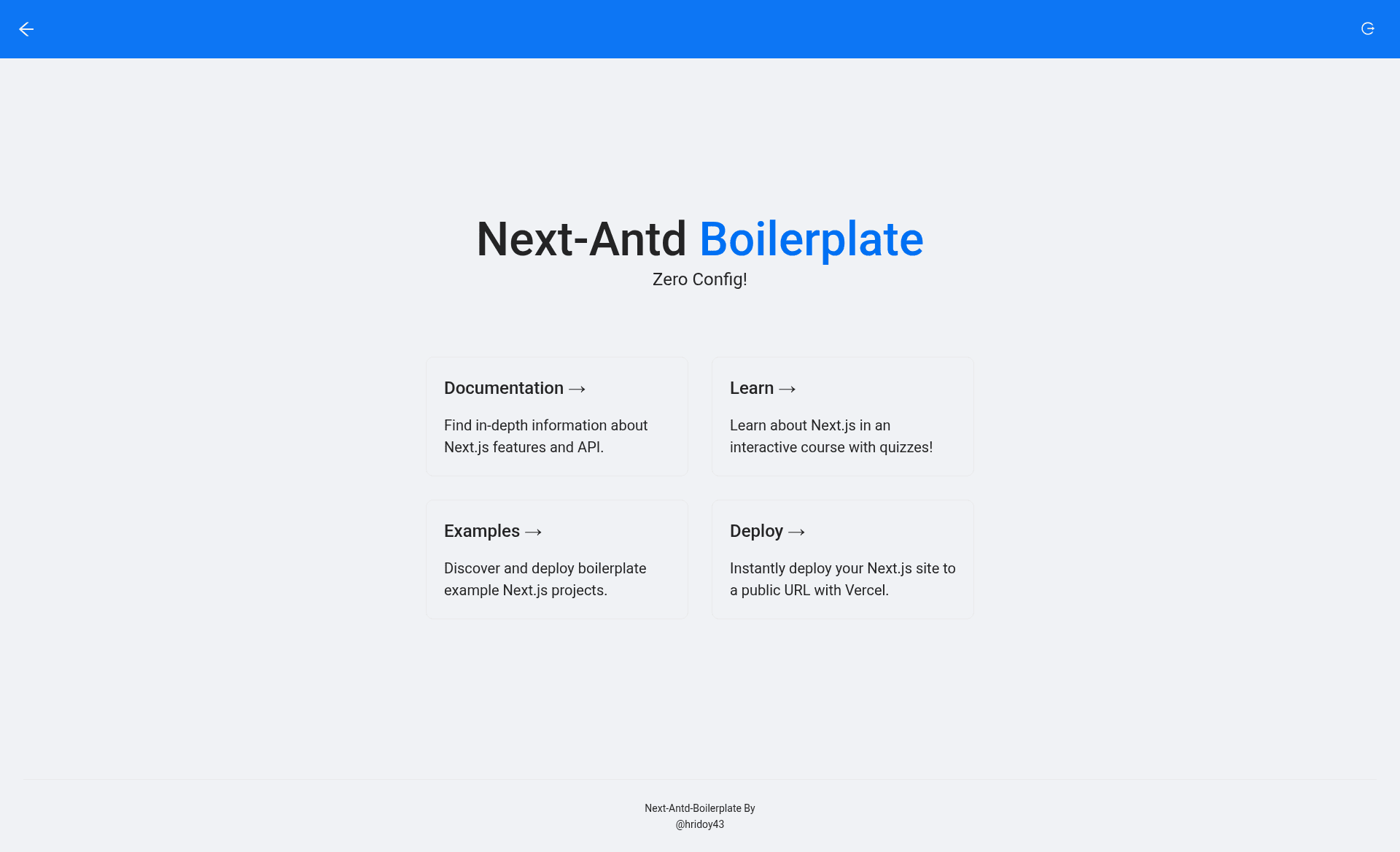 screenshot of Next-Antd Boilerplate on template0.com