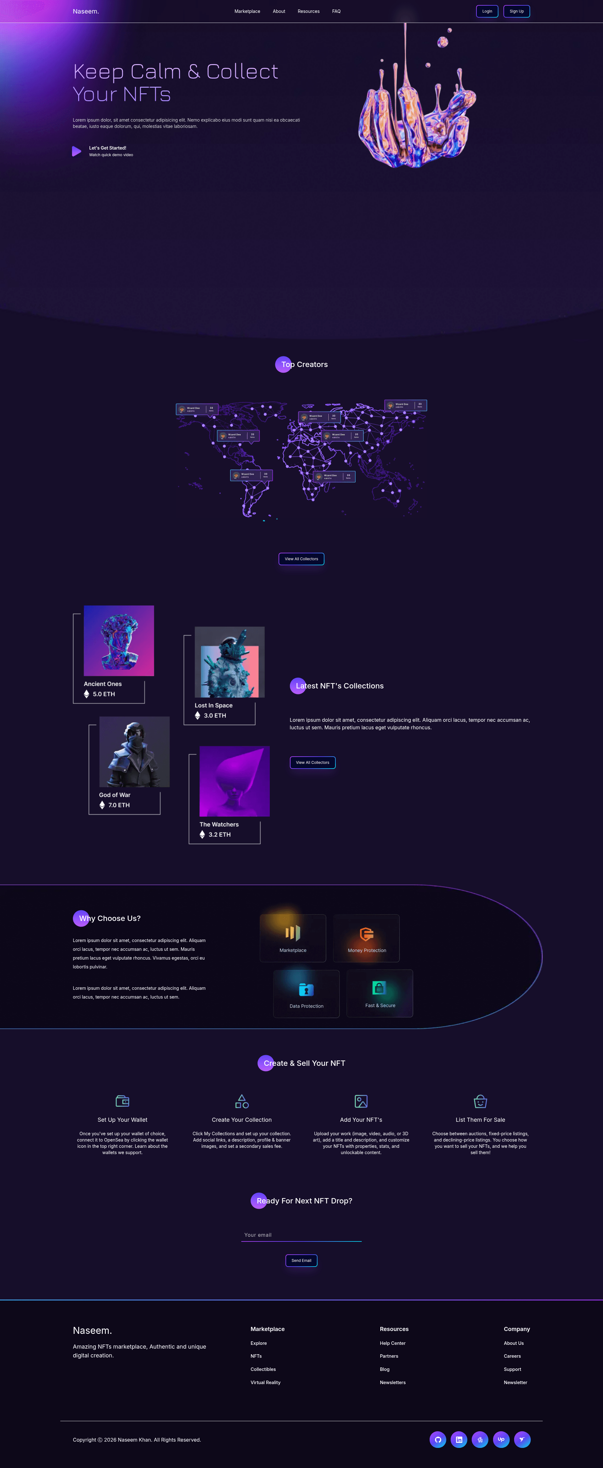 screenshot of NFT Next.js on template0.com