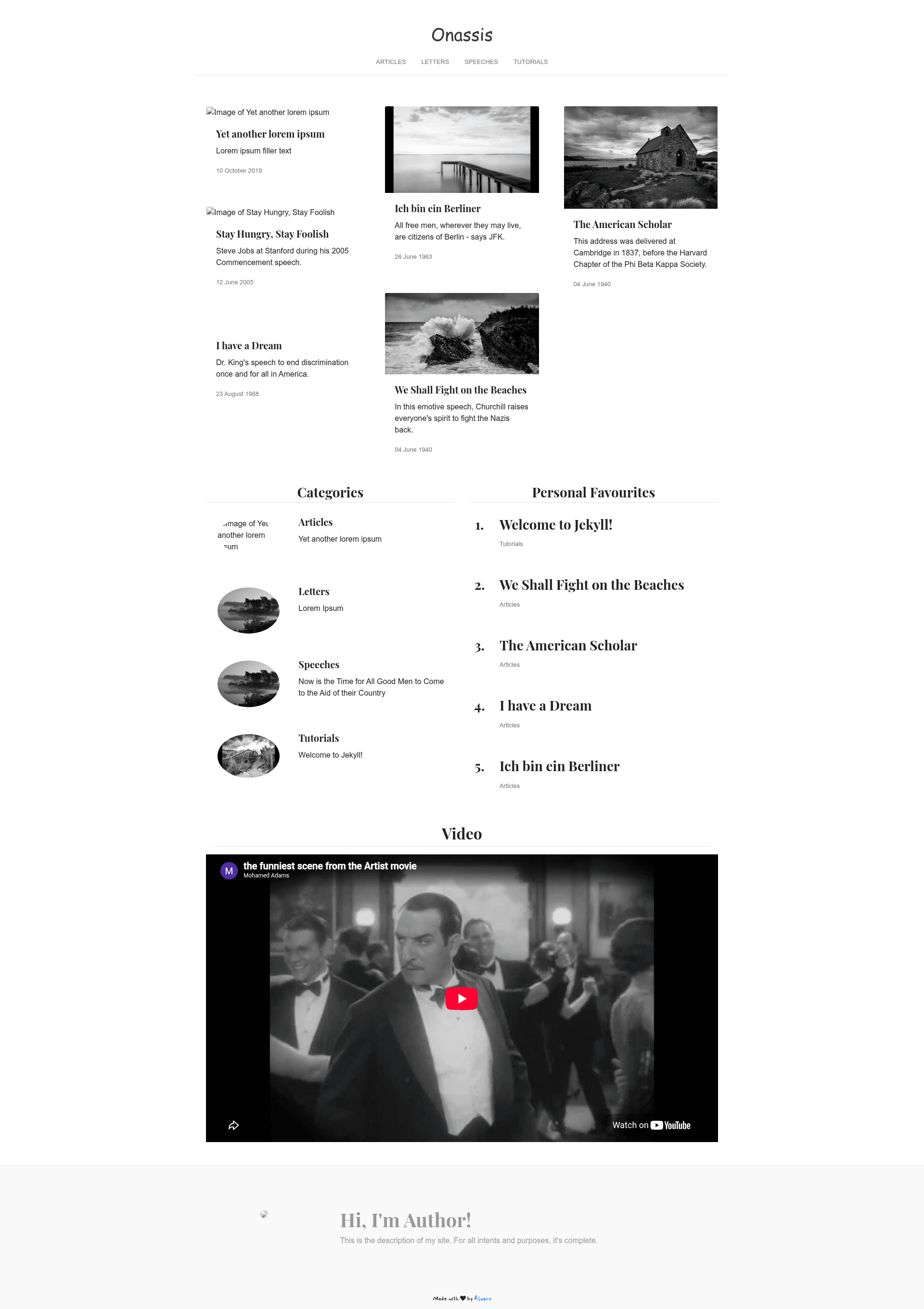 screenshot of Onassis on template0.com