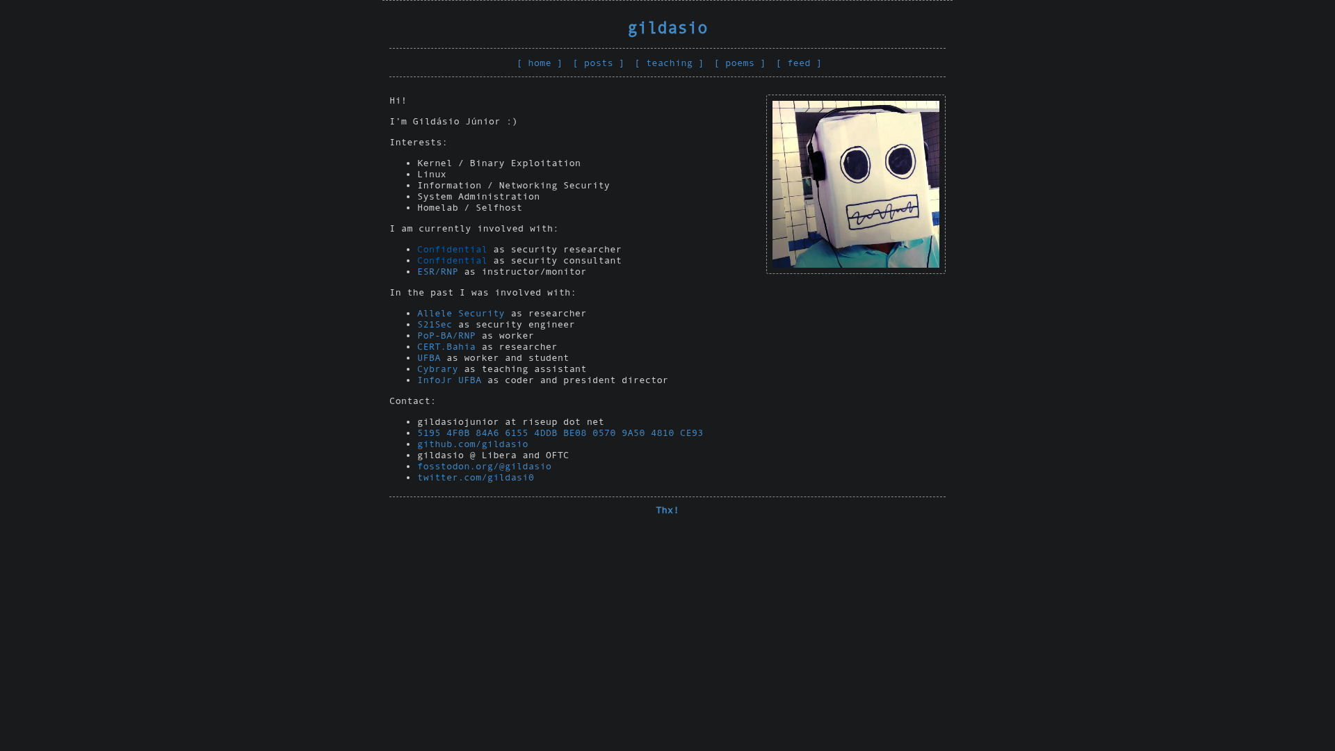 screenshot of Gildasio.gitlab.io on template0.com