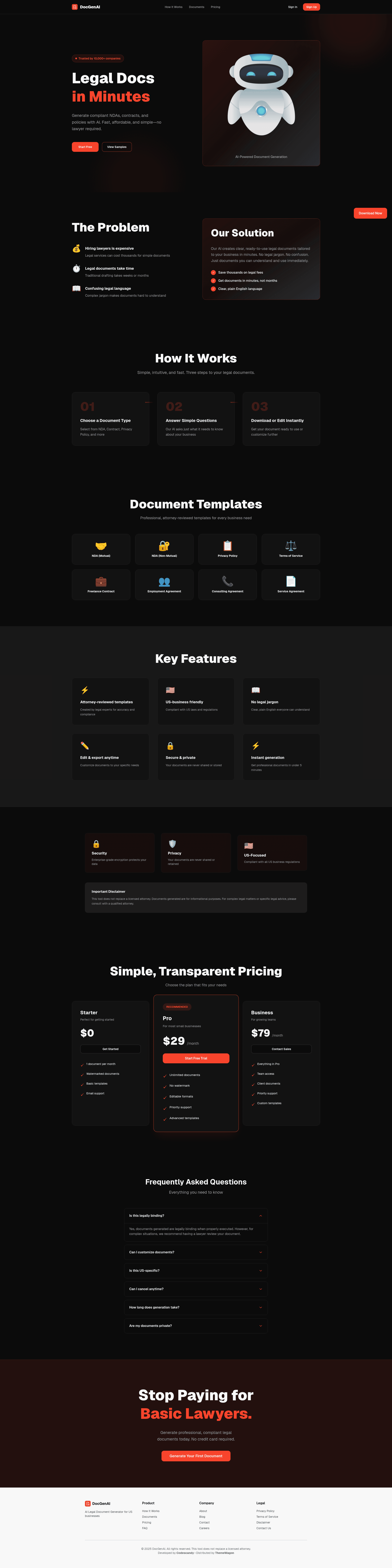 screenshot of DocGenAI on template0.com