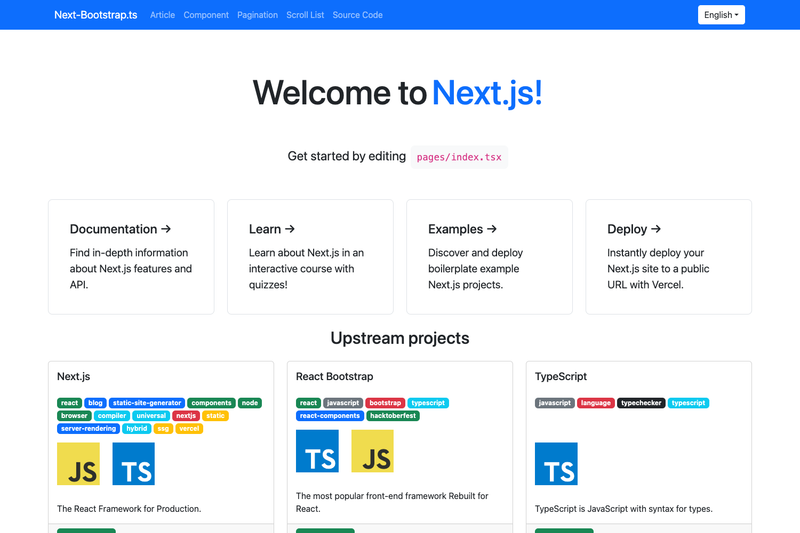 Image for Next-Bootstrap-ts on template0.com