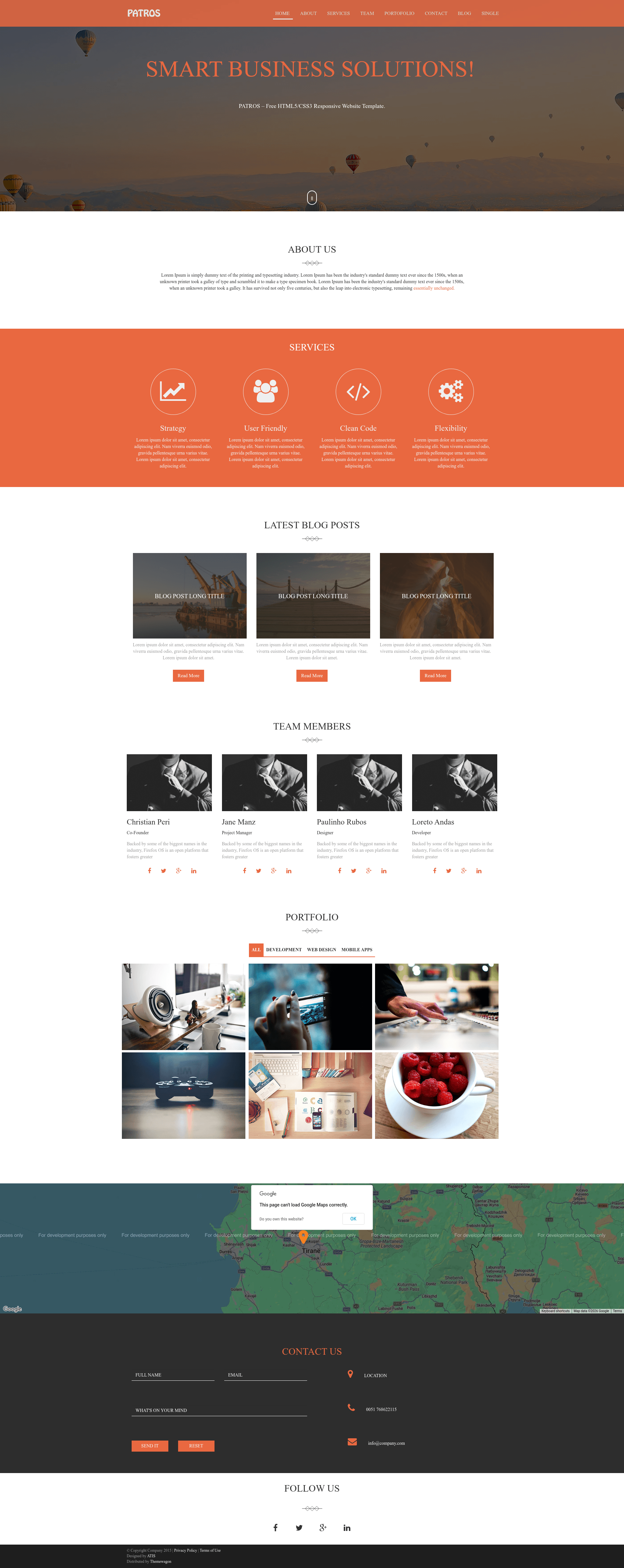 screenshot of Patros on template0.com