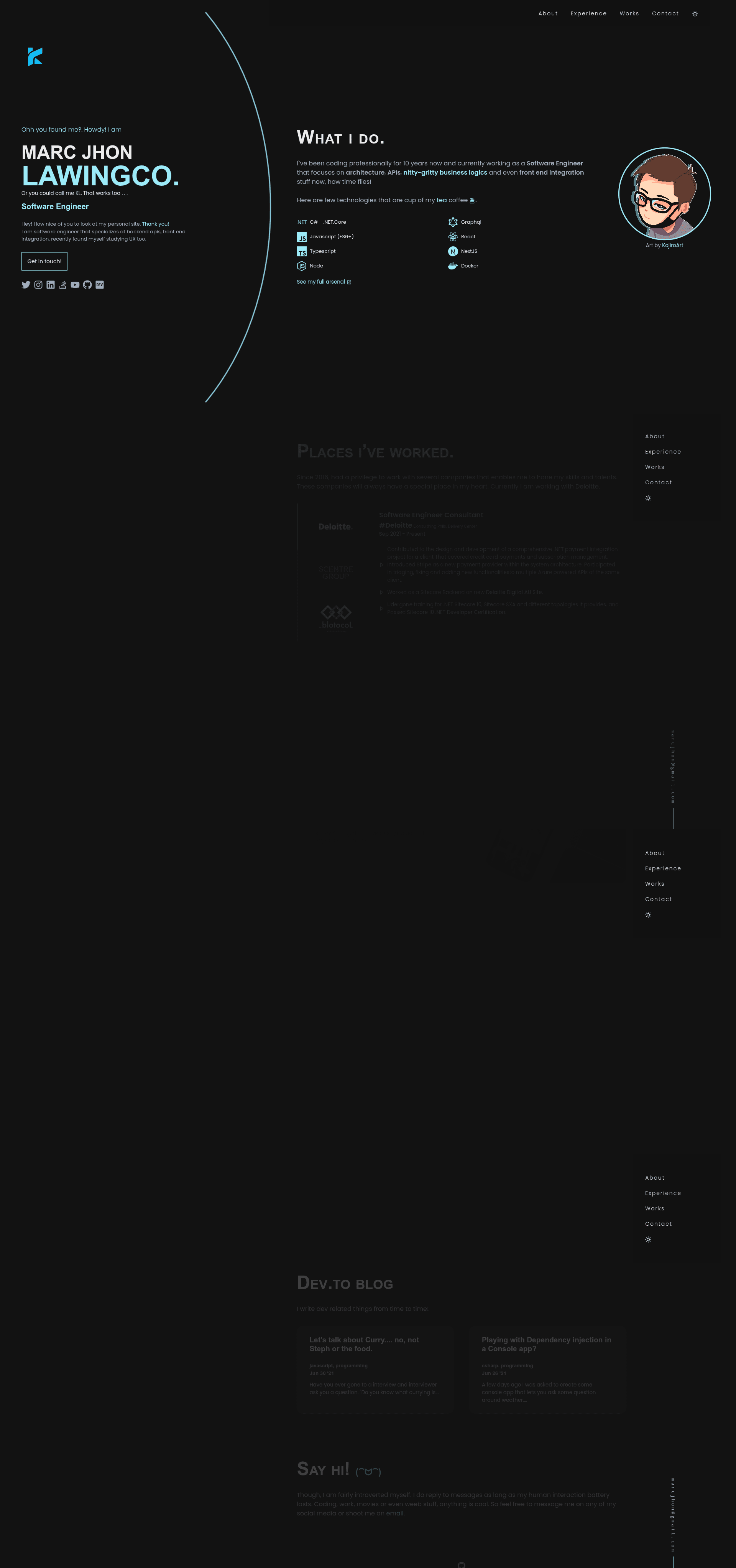 screenshot of KL Portfolio on template0.com