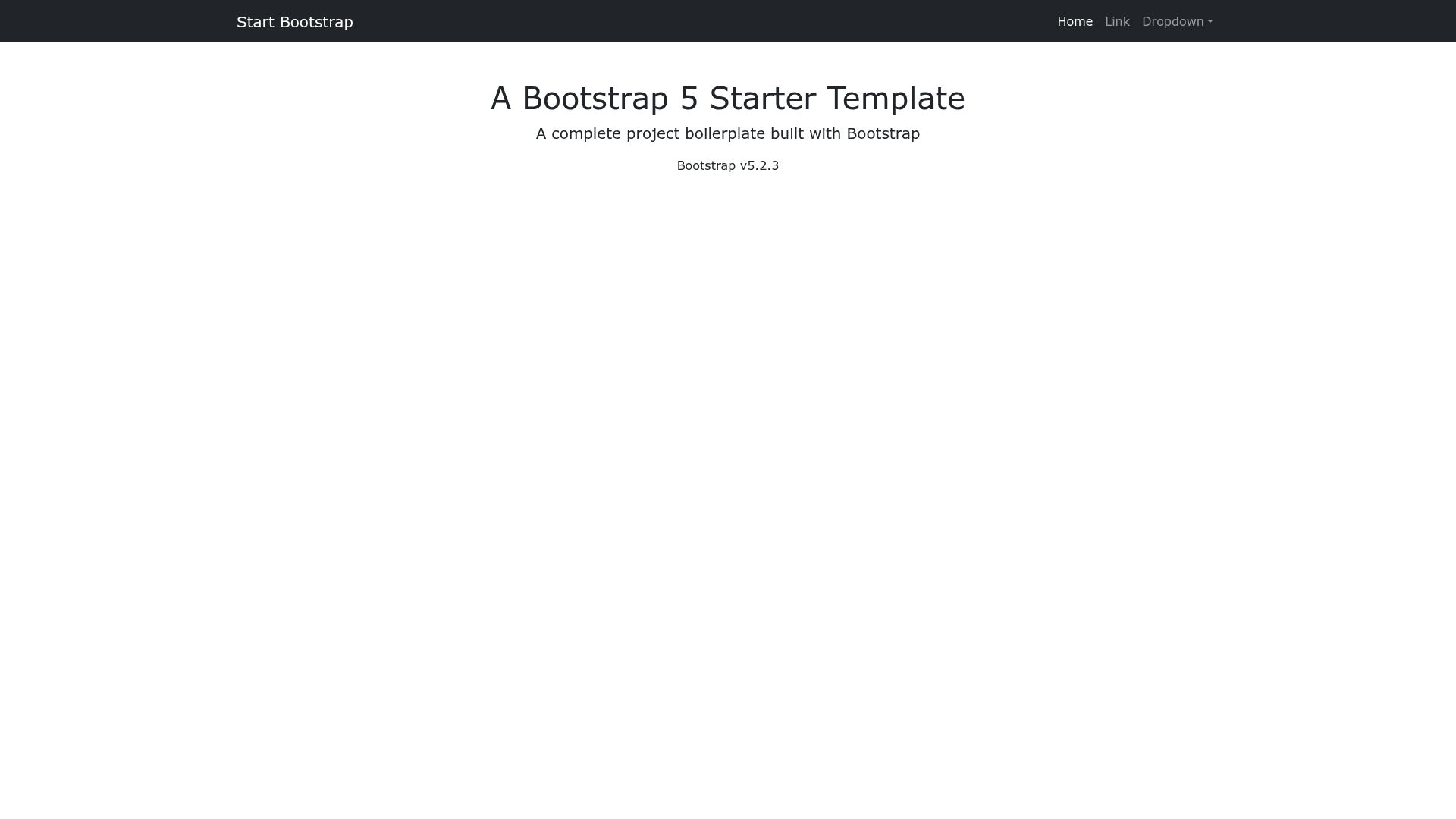 screenshot of Start Bootstrap Bare on template0.com