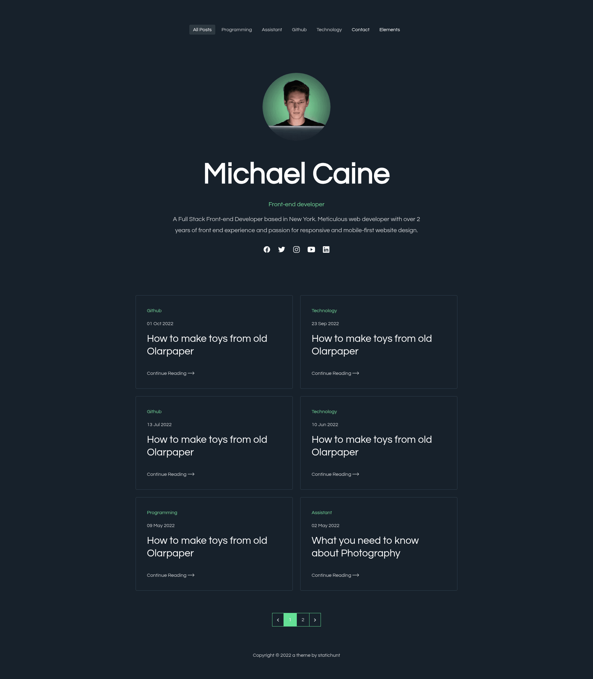 screenshot of Hydrogen Nextjs on template0.com