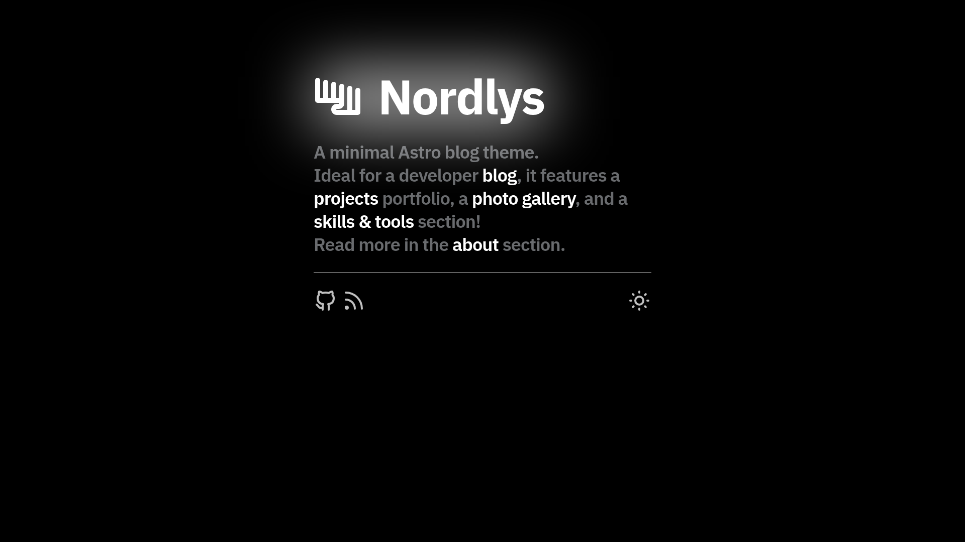 screenshot of Nordlys on template0.com