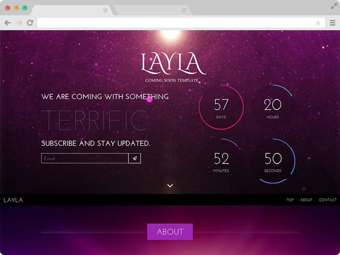 Image for Layla - A Free Responsive Coming Soon Under Construction Template on template0.com Image for Layla - A Free Responsive Coming Soon Under Construction Template on template0.com