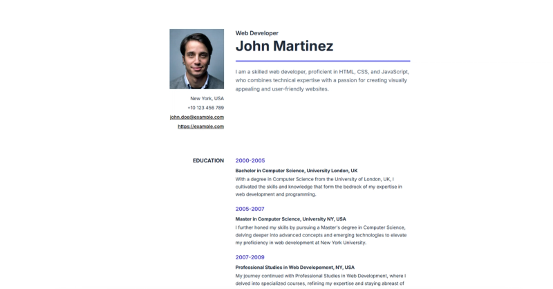 Image for Resume Tailwind CSS(personal tailwind template) on template0.com