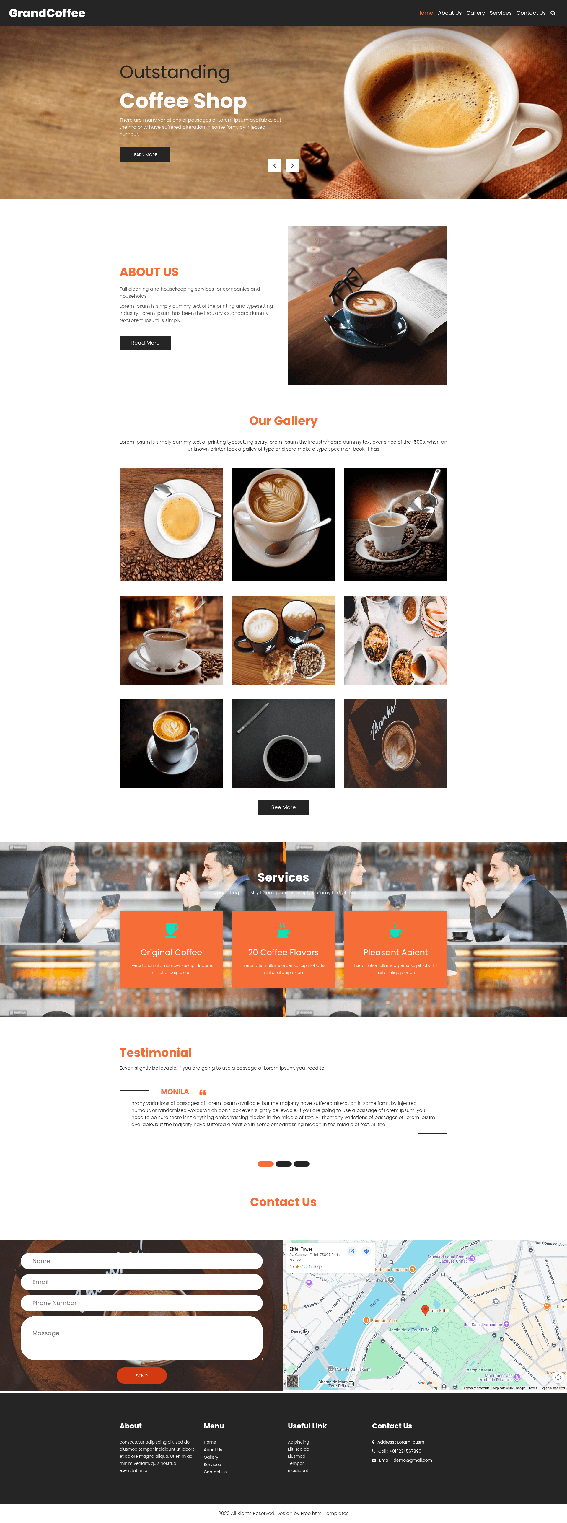 screenshot of GrandCoffee on template0.com