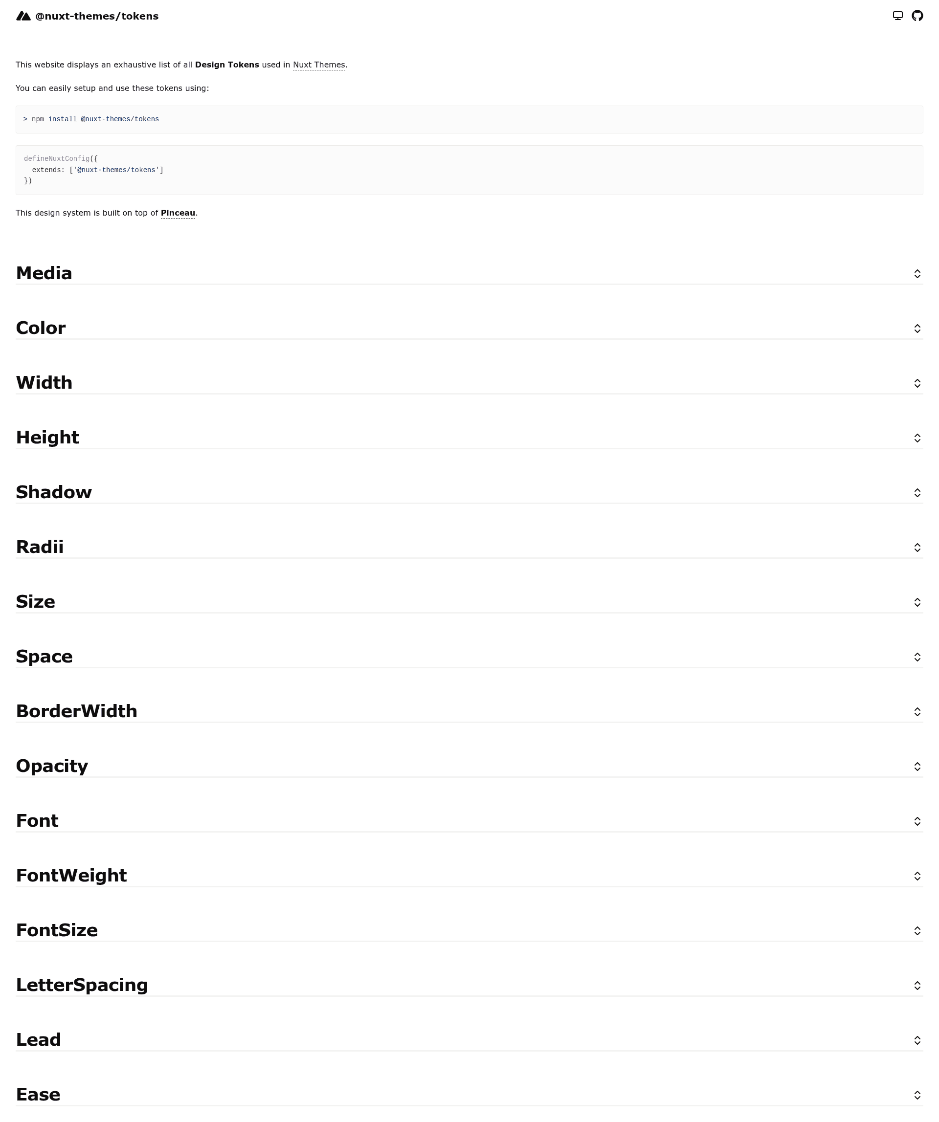 screenshot of @nuxt-themes/tokens on template0.com
