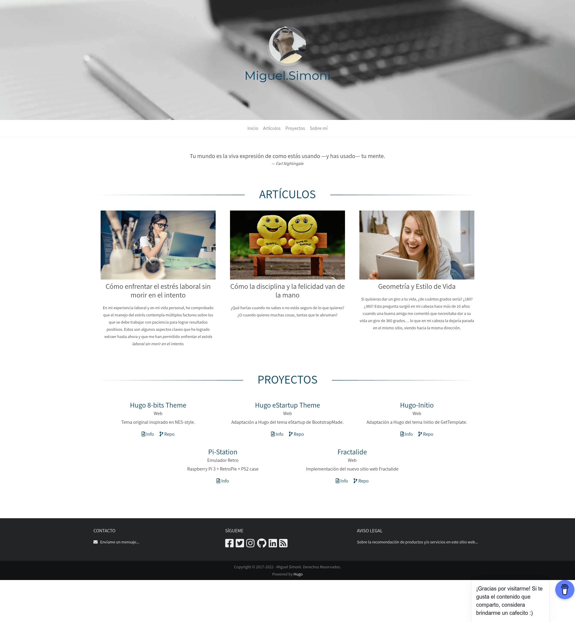 screenshot of Hugo 8-bits Theme on template0.com