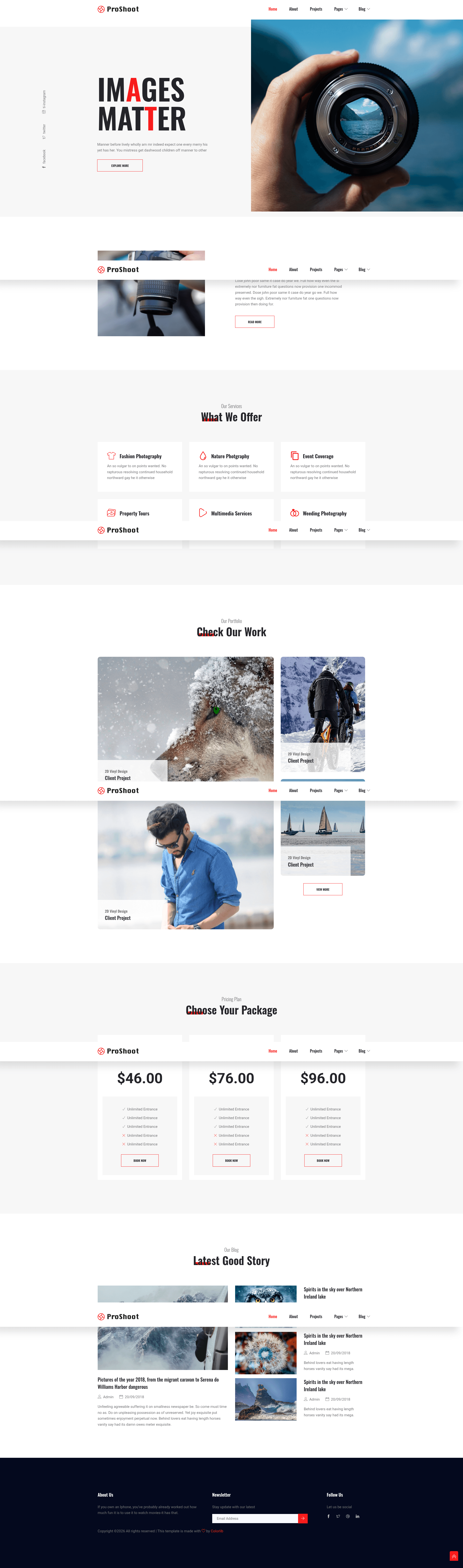 screenshot of Proshoot on template0.com