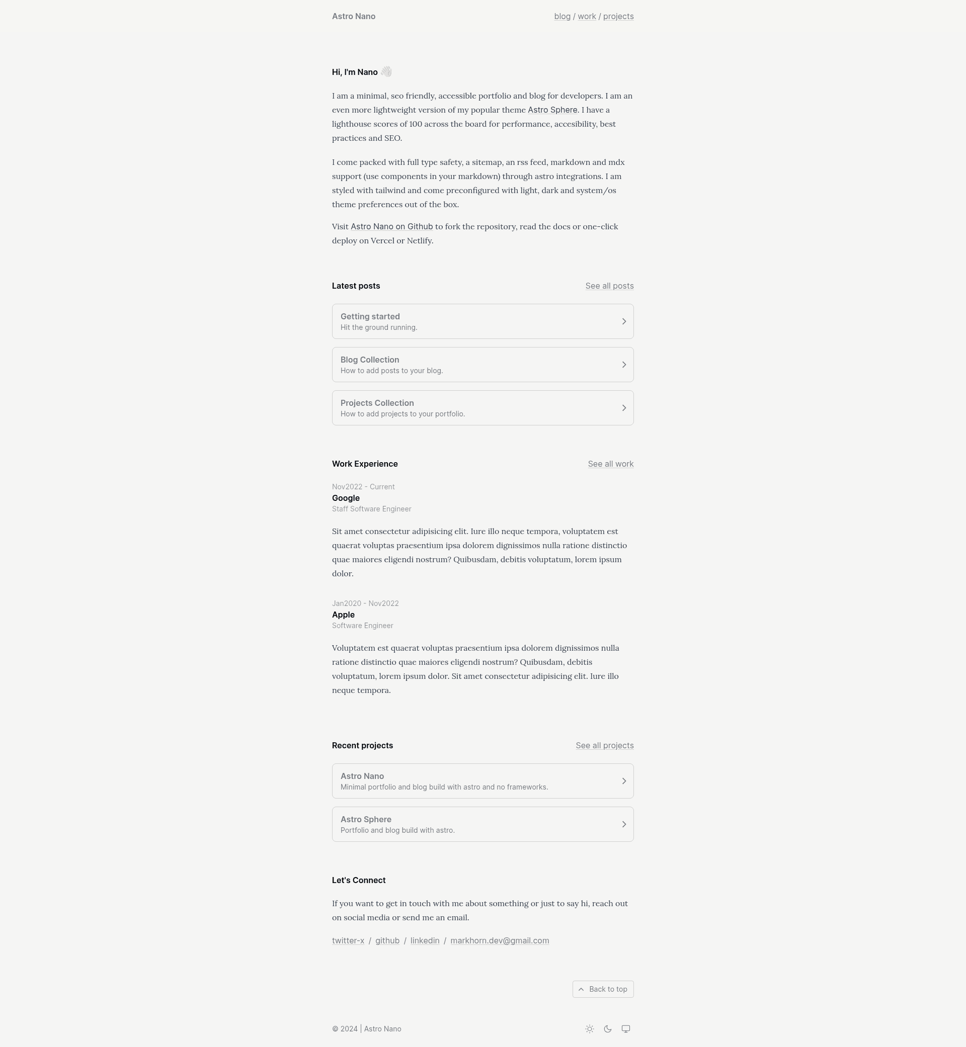 screenshot of Astro Nano on template0.com