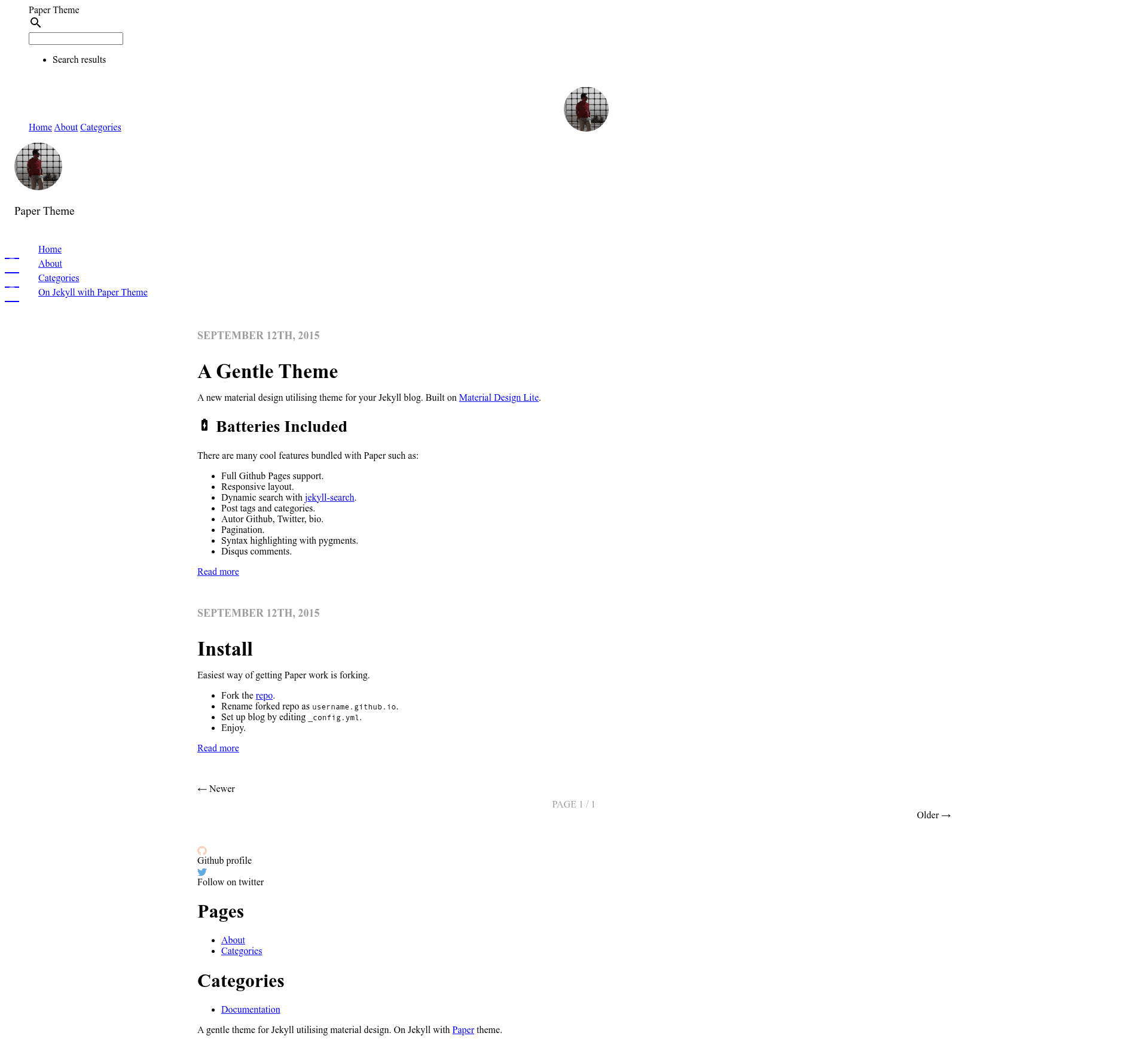 screenshot of Paper on template0.com