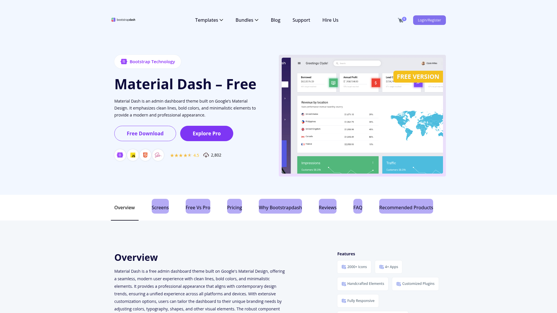 Material Admin preview
