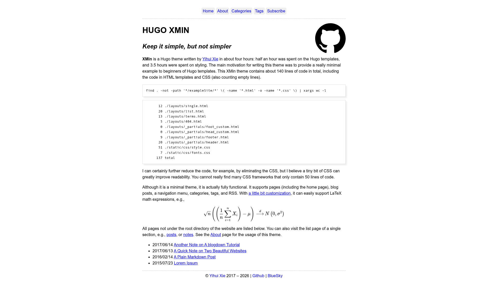 screenshot of XMin on template0.com