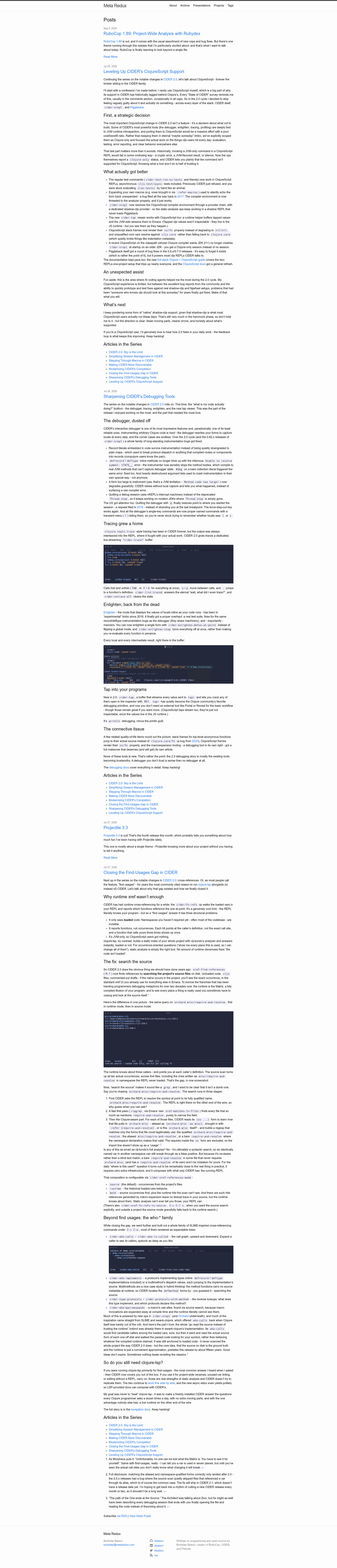 screenshot of Meta Redux on template0.com